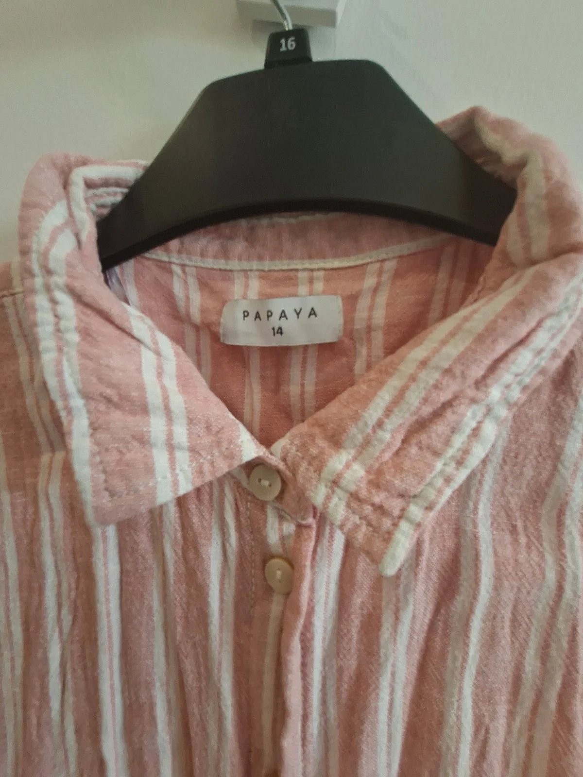 Pink and white striped shirt dress, photo 2