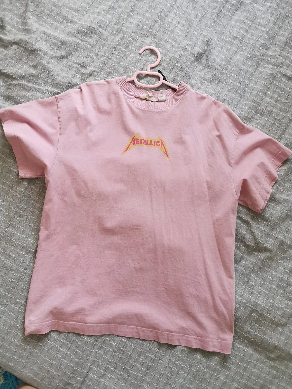 Powder pink Metallica T-shirt h&m size M - photo 4