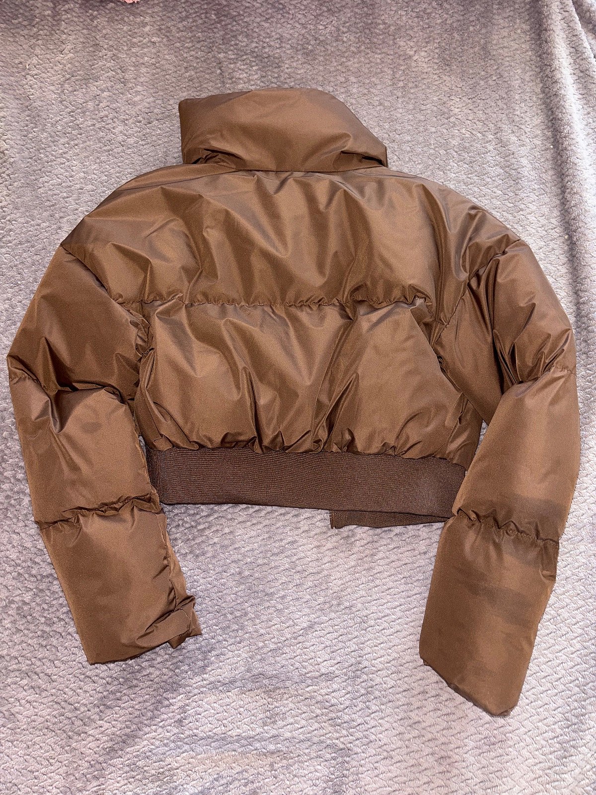 Brown Cropped Puffer Jacket - photo 2