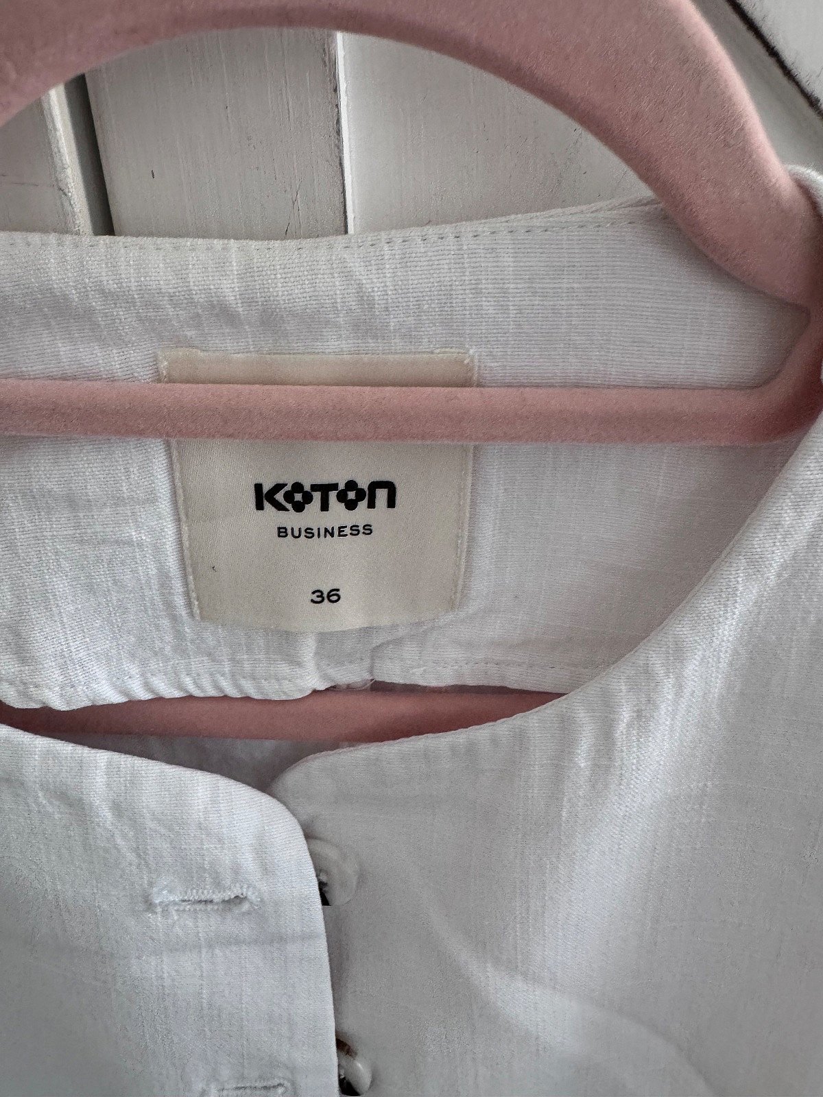 White linen-blend button waistcoat, photo 6