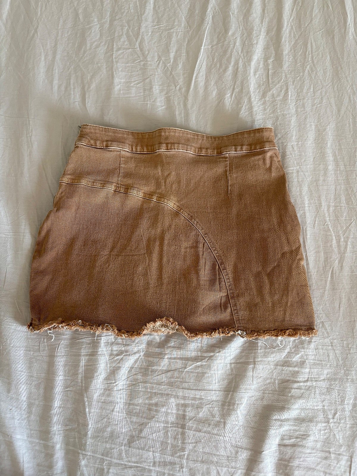Tan Pleated Mini Skirt, photo 2