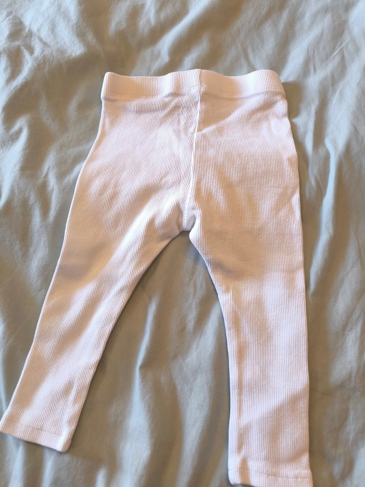 White ribbed baby leggings, photo 2