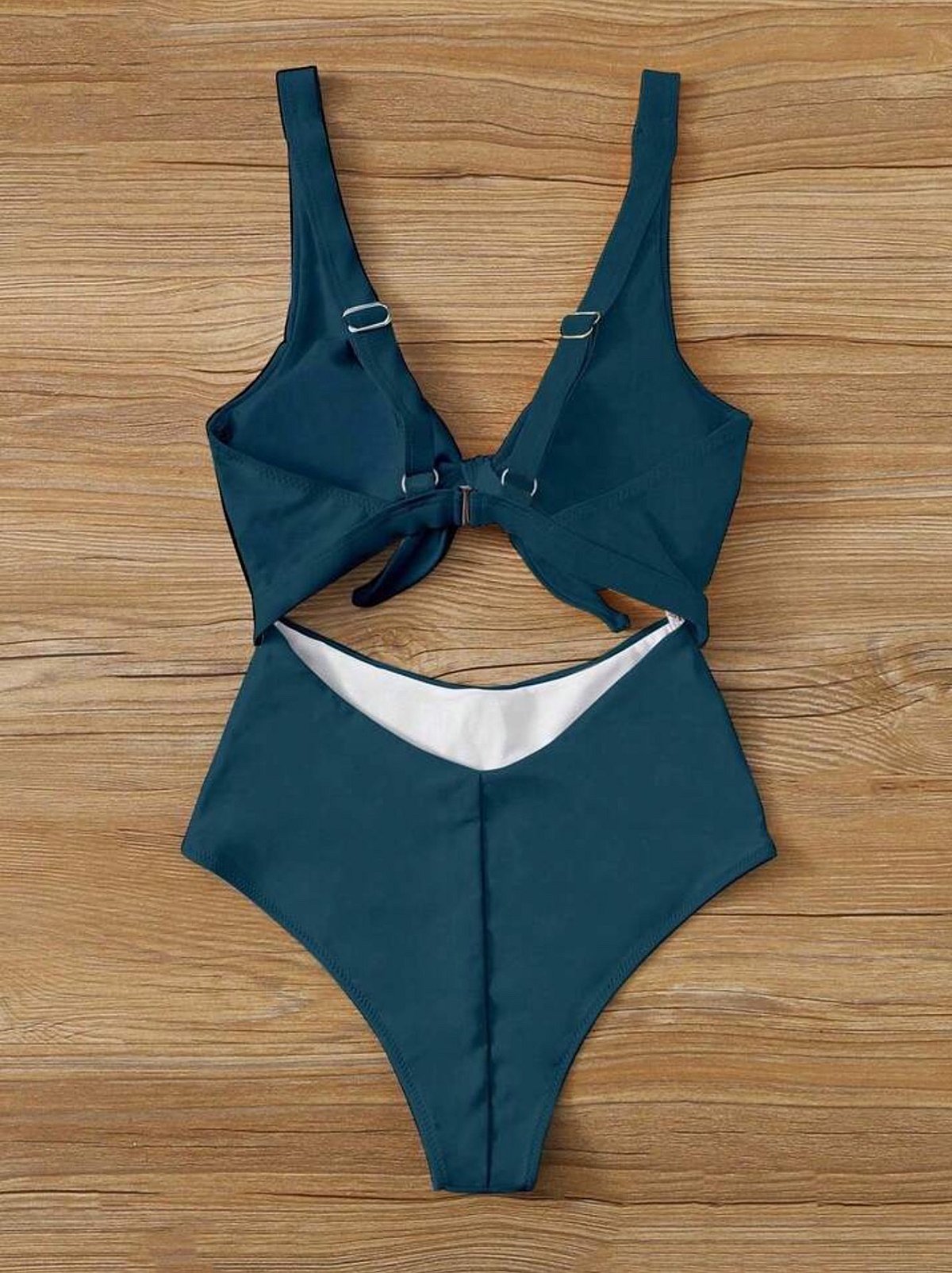 Teal Cut Out One-Piece Swimsuit, photo 2