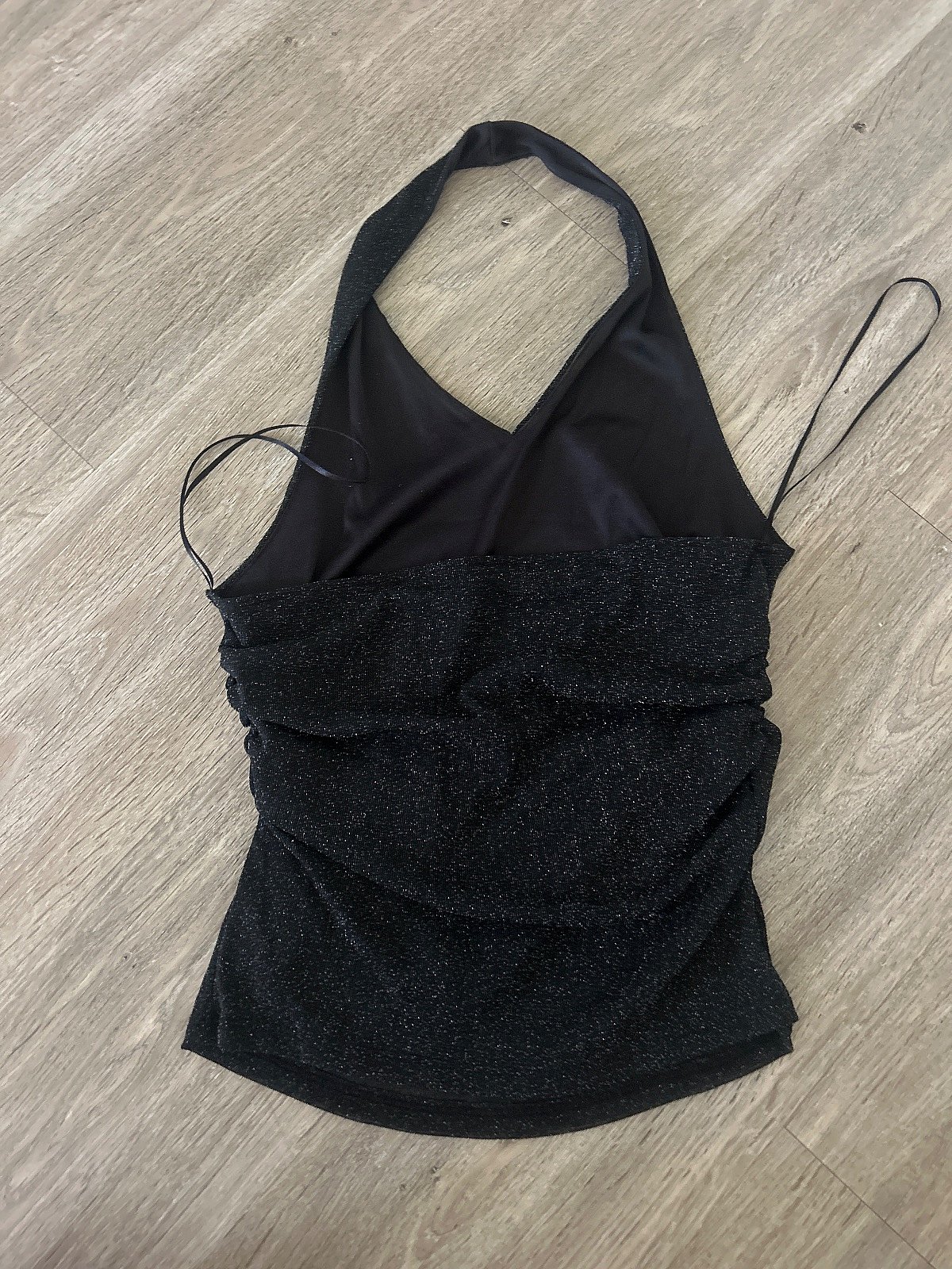 Black Glitter Halter Top - photo 2