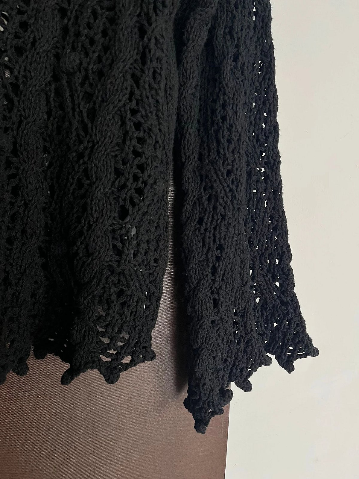 Black Crochet Open Knit Sweater, photo 3