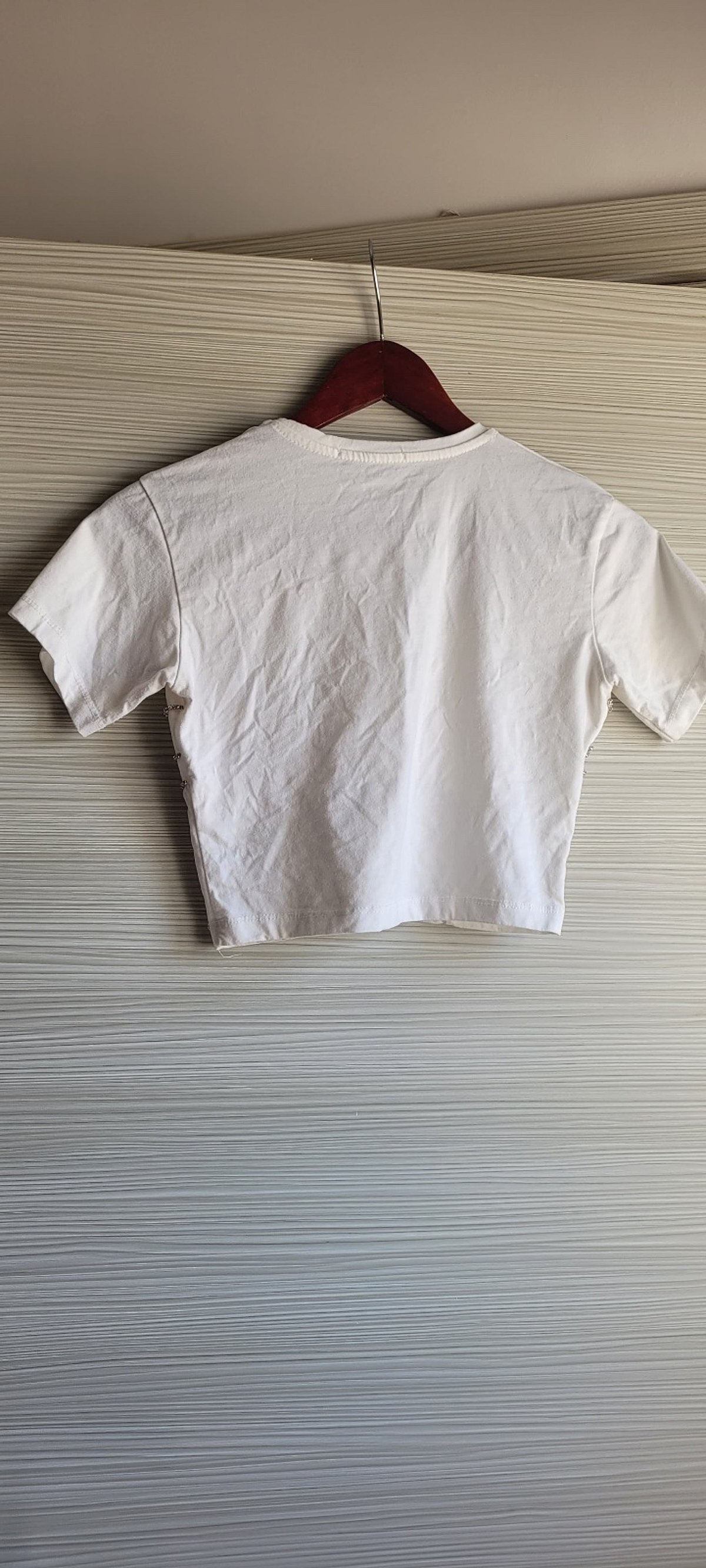 White Rhinestone Embellished Crop Top, photo 2