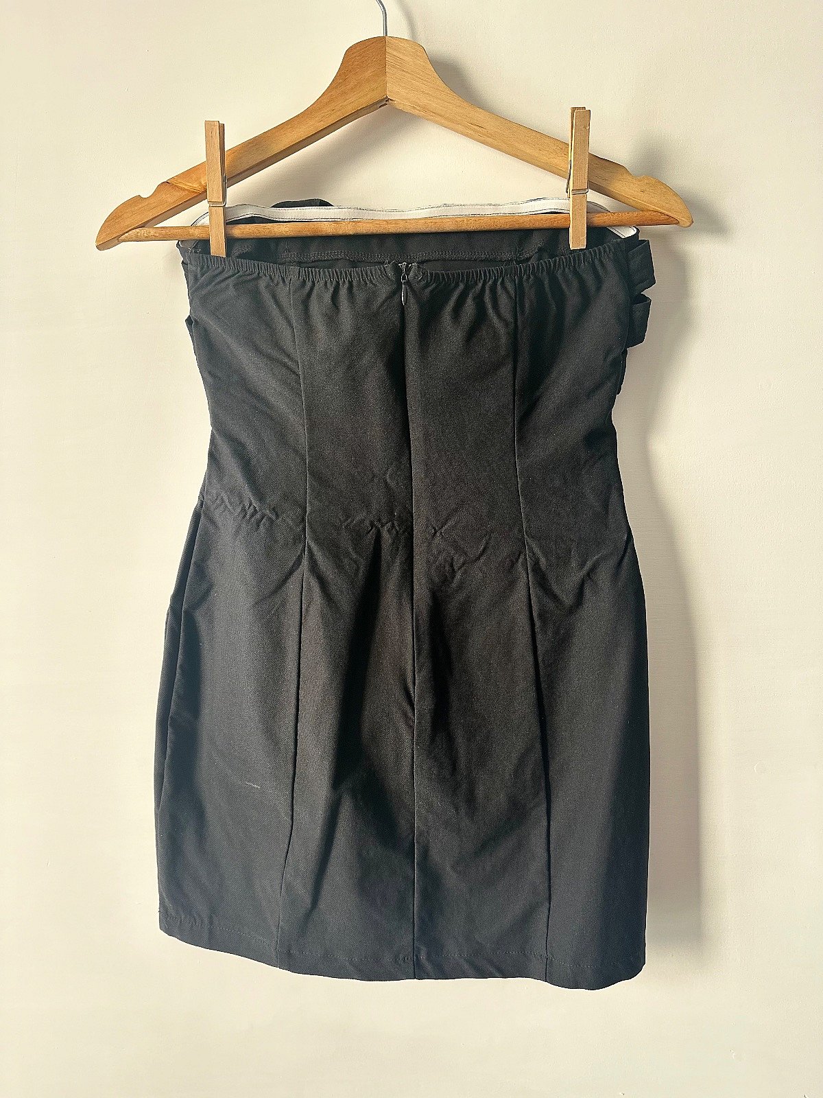 Black strapless buckled cargo dress, photo 2