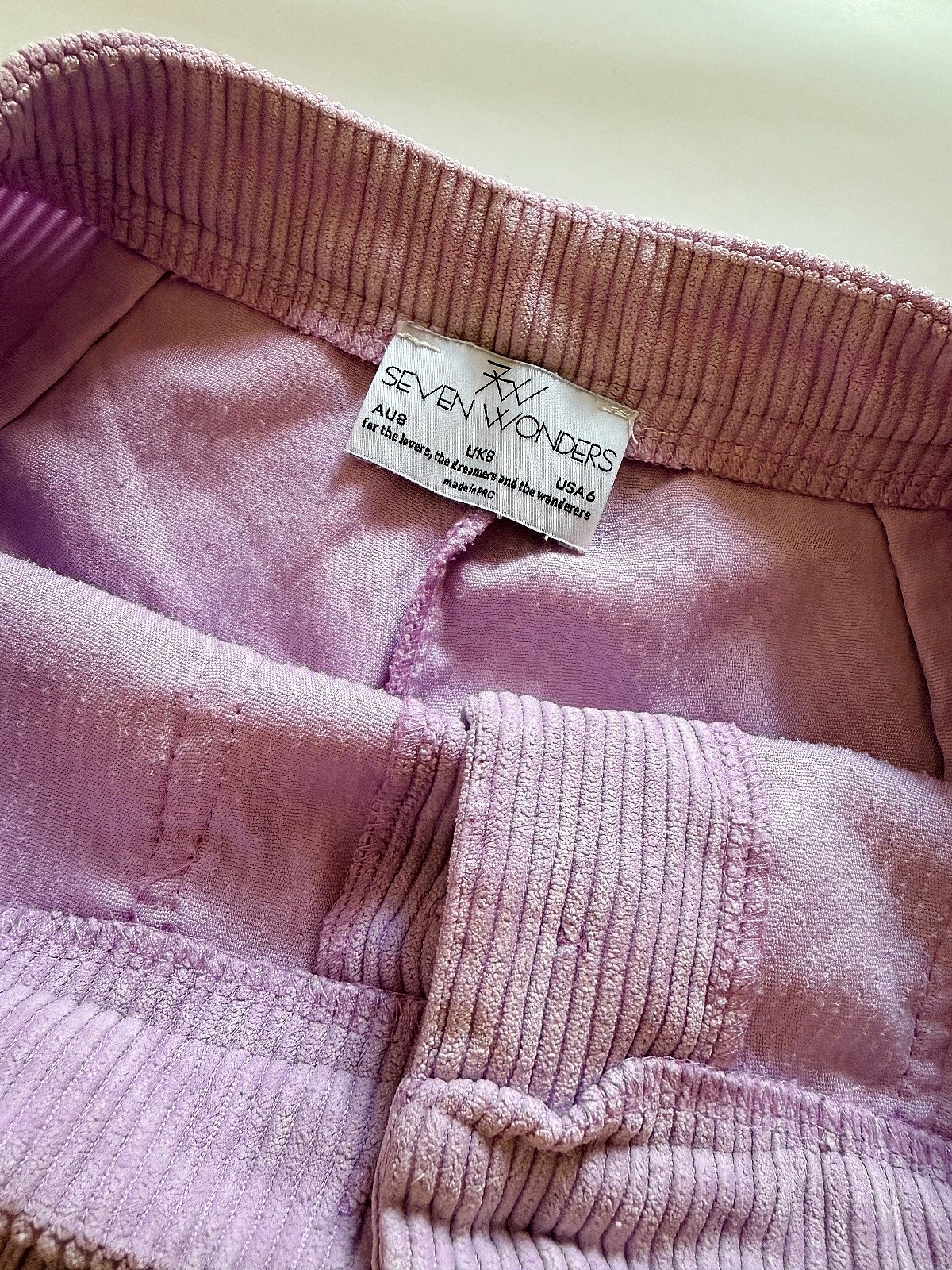Lavender Corduroy Button Shorts - photo 3