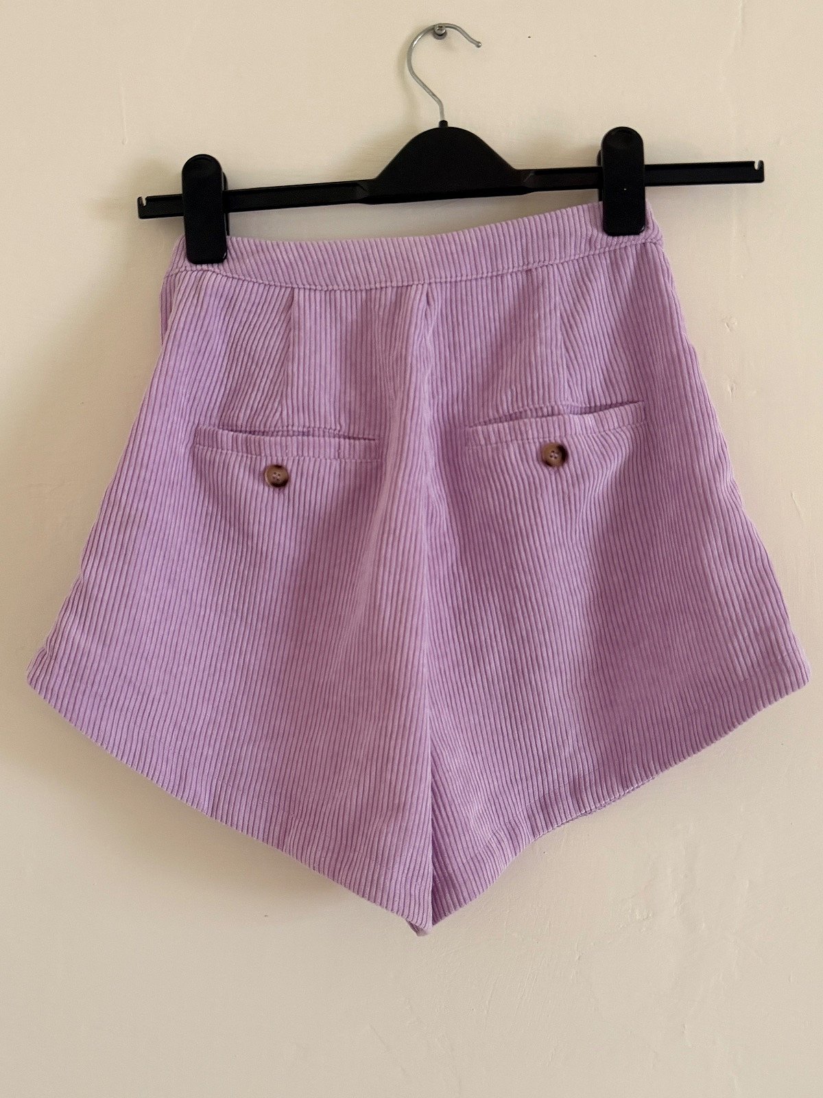 Lavender Corduroy Button Shorts - photo 2