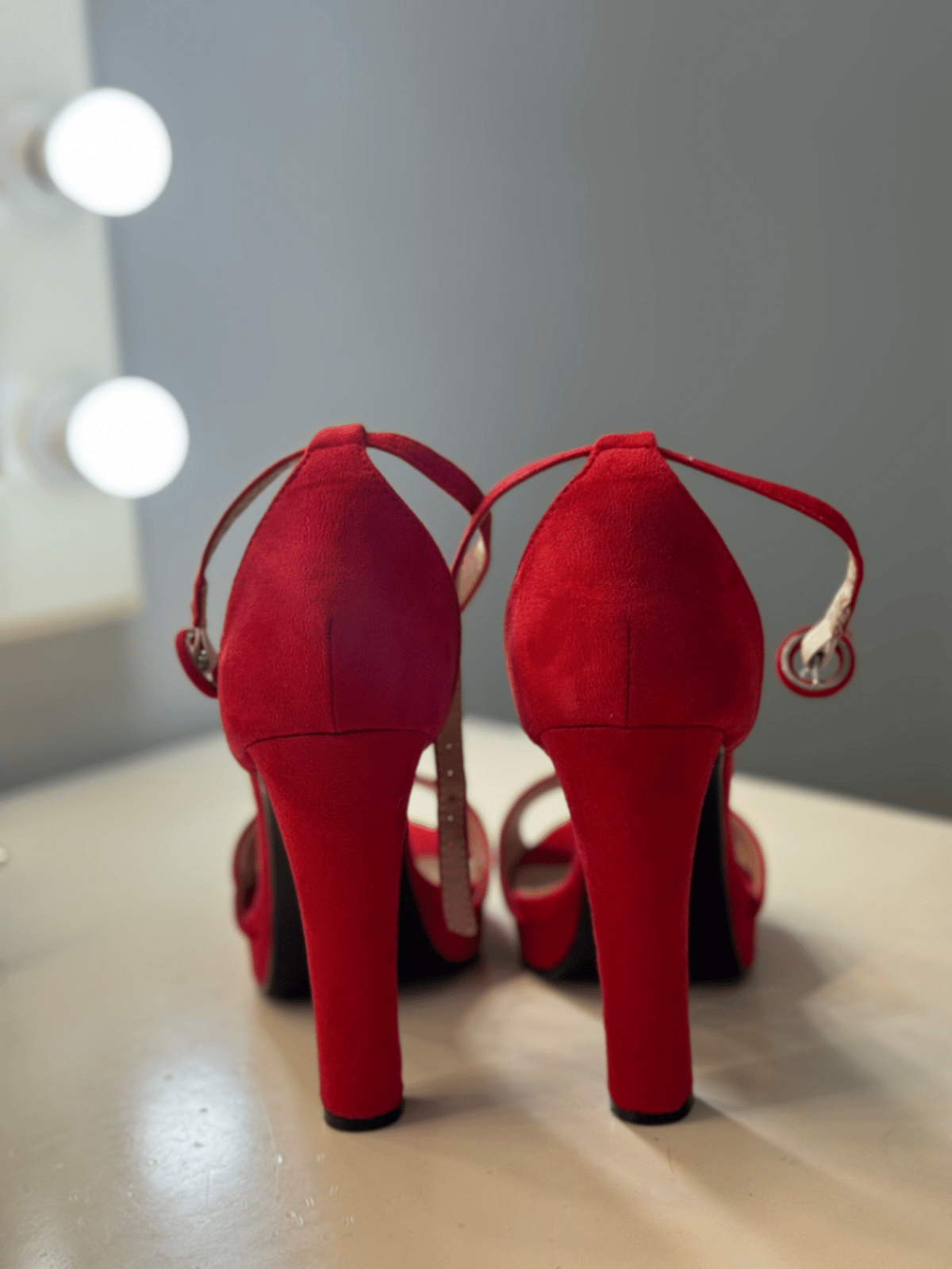 Red Suede Platform High Heels, photo 2