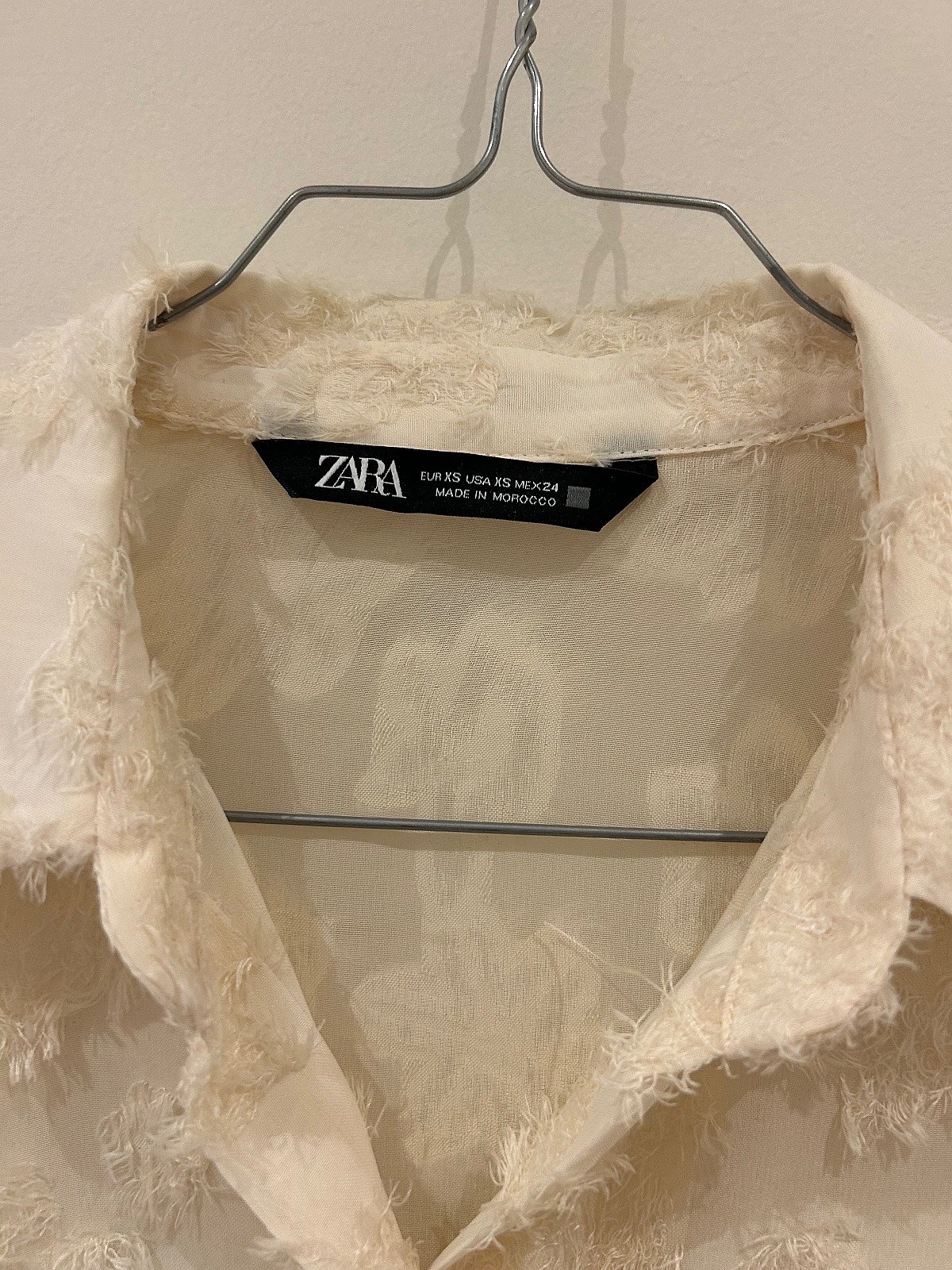 Zara Textured sheer button-up blouse, photo 3