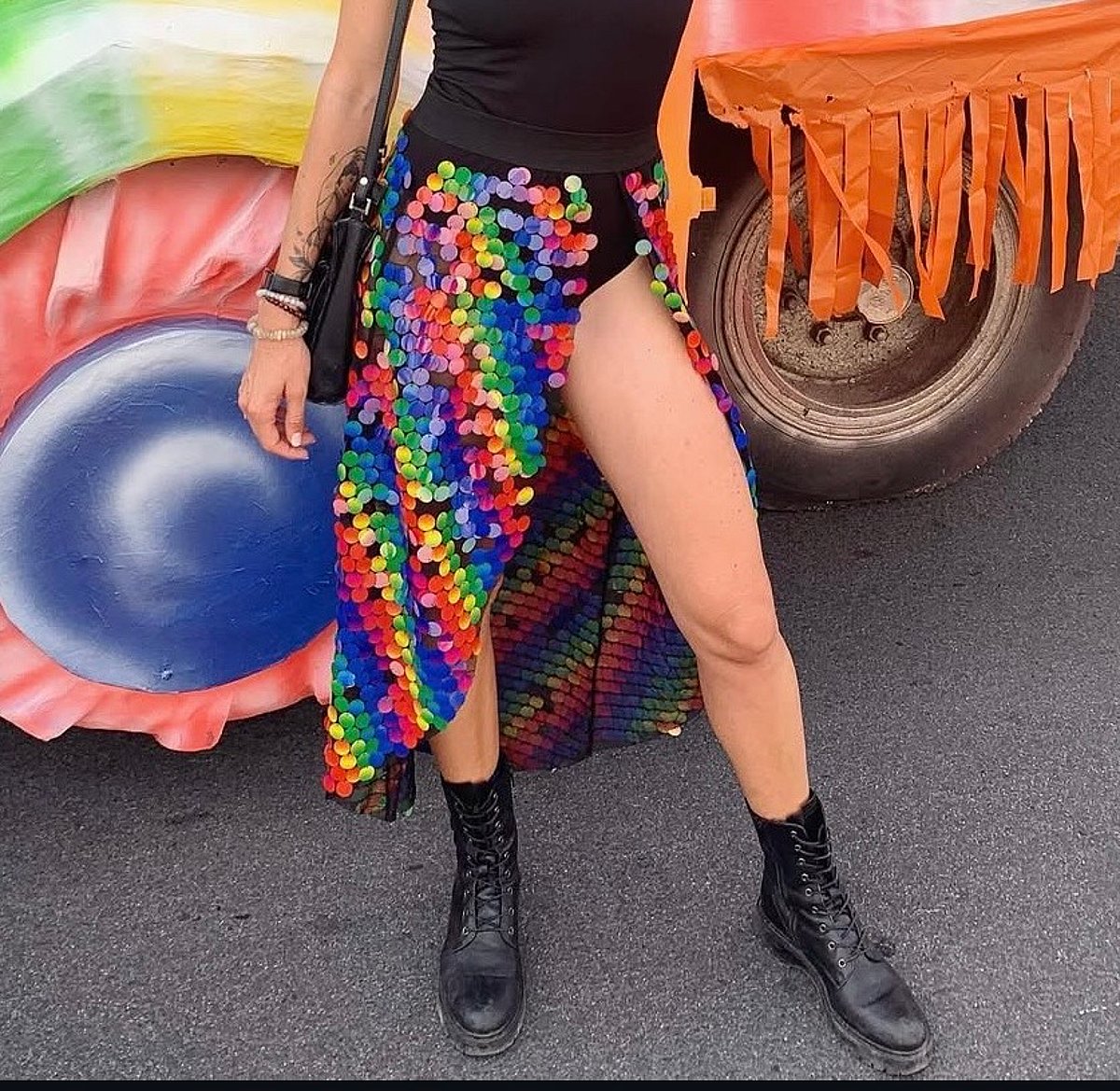 Rainbow Sequin Sheer Party Skirt, photo 6