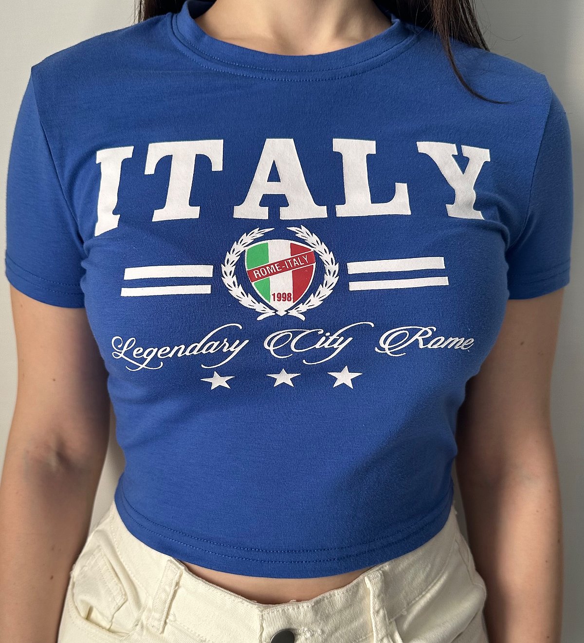 Blue Italy Graphic Crop Top, photo 3