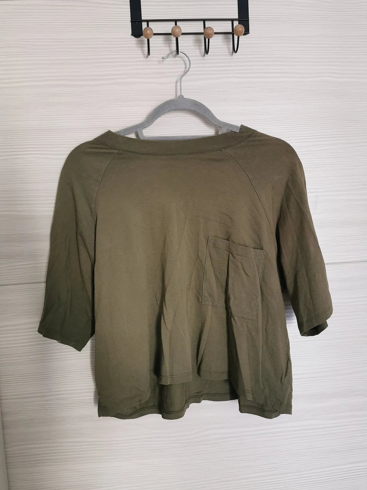 Monki Olive Cotton Crop Top, photo 2