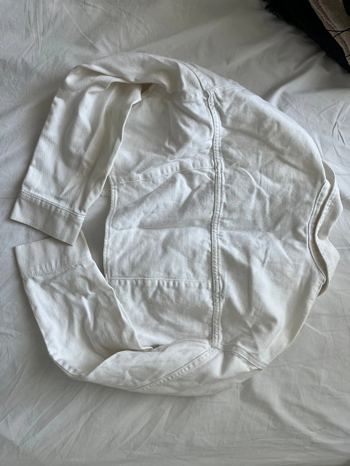White cropped denim jacket - photo 3