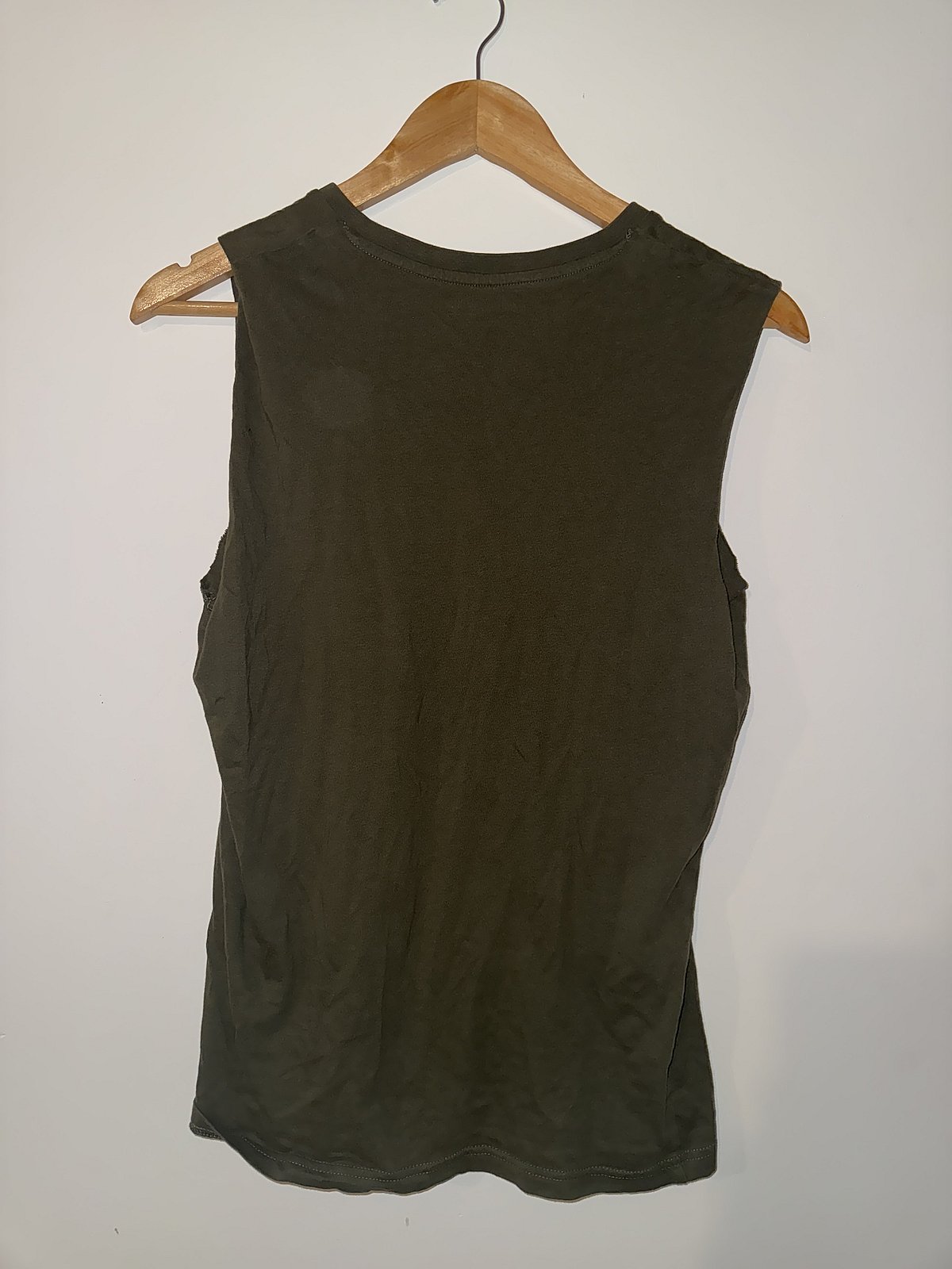 Olive Green Cotton Vest Top, photo 2