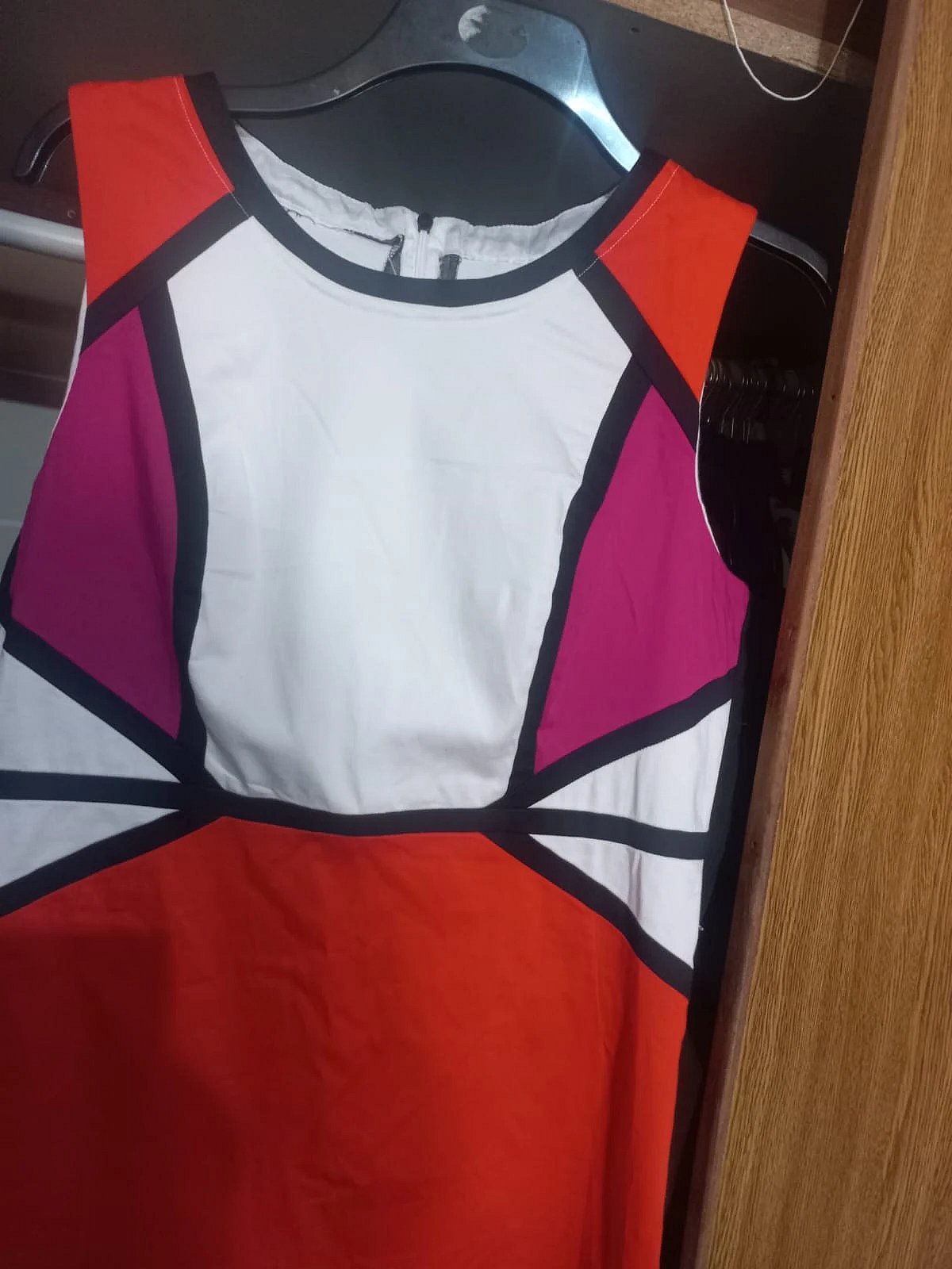 Colour Block Sleeveless Fitted Dress - Size 16, photo 3