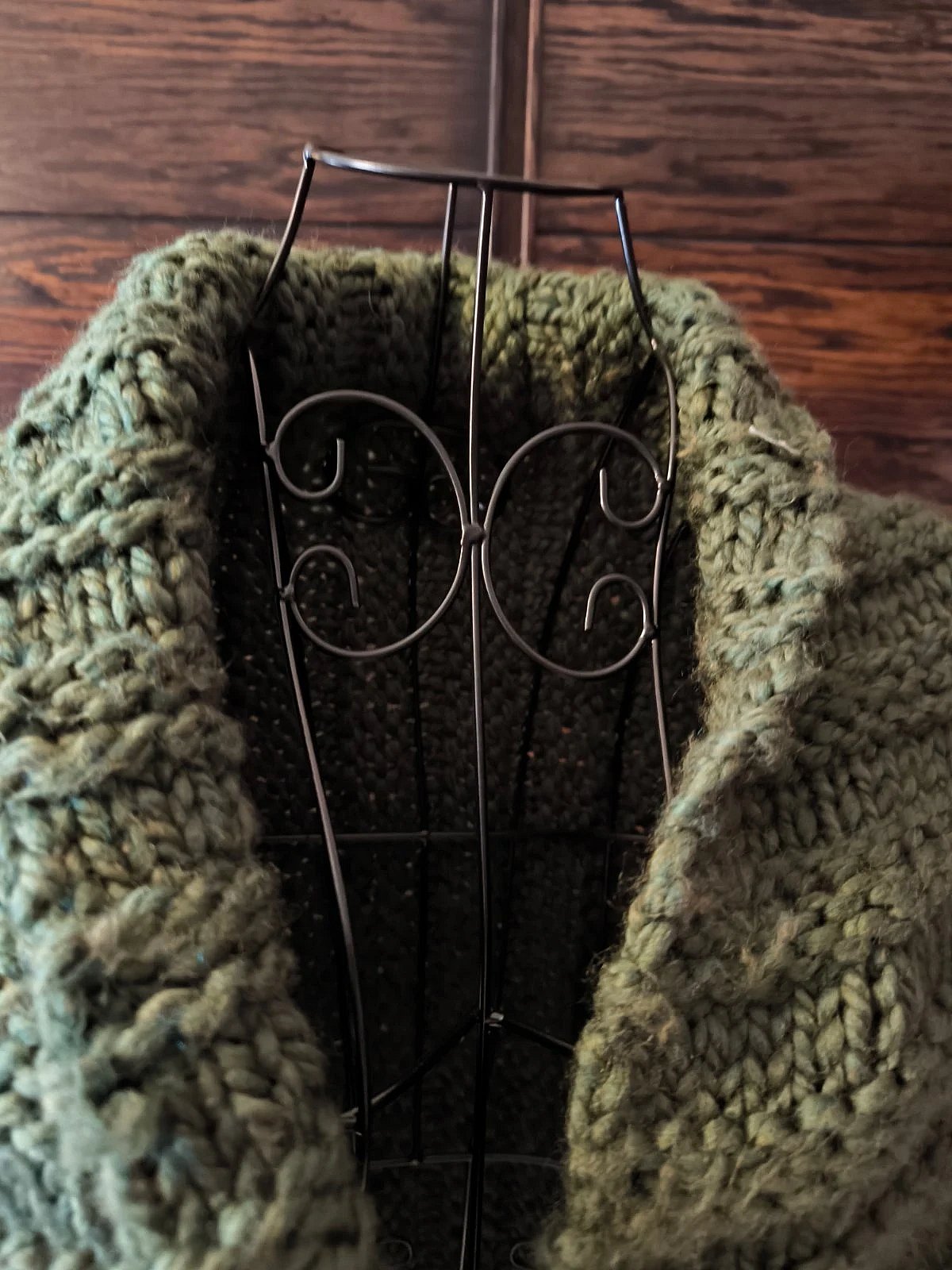 Chunky Knit Olive Green Bolero, photo 3