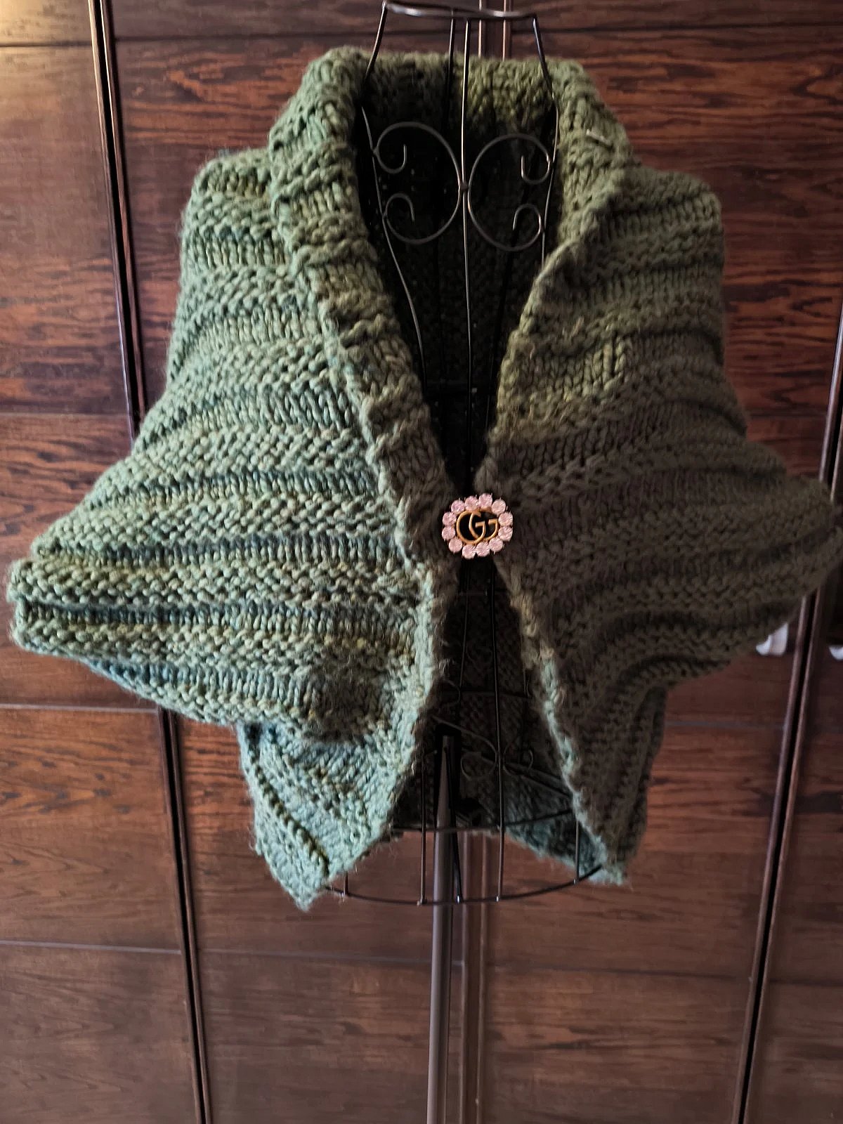 Chunky Knit Olive Green Bolero, photo 4