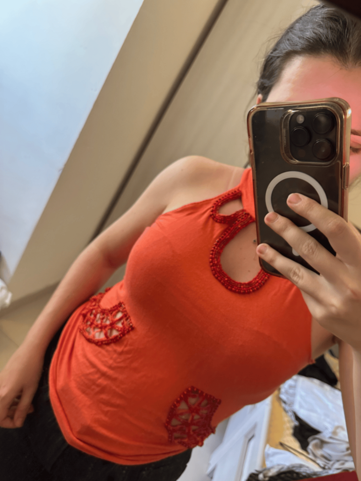 MNG Orange Halterneck Crop Top, photo 2