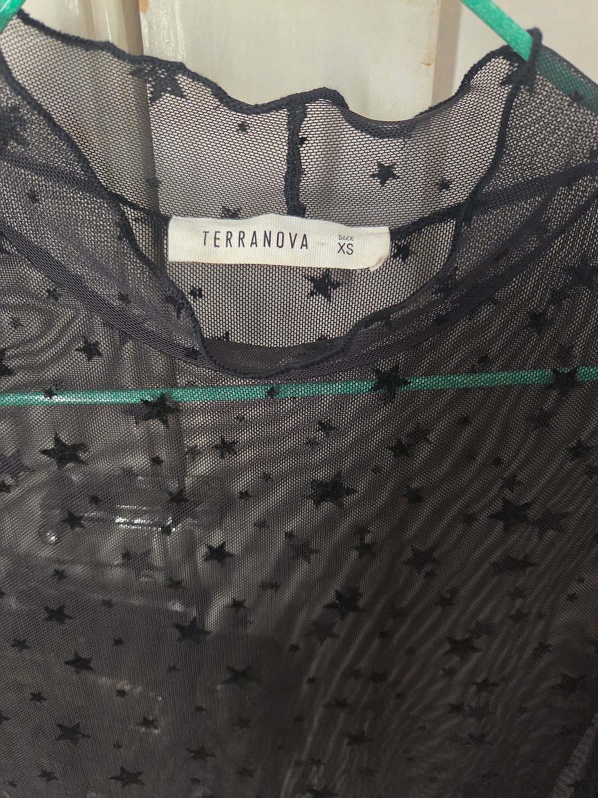 Black Star Print Mesh Top, photo 2