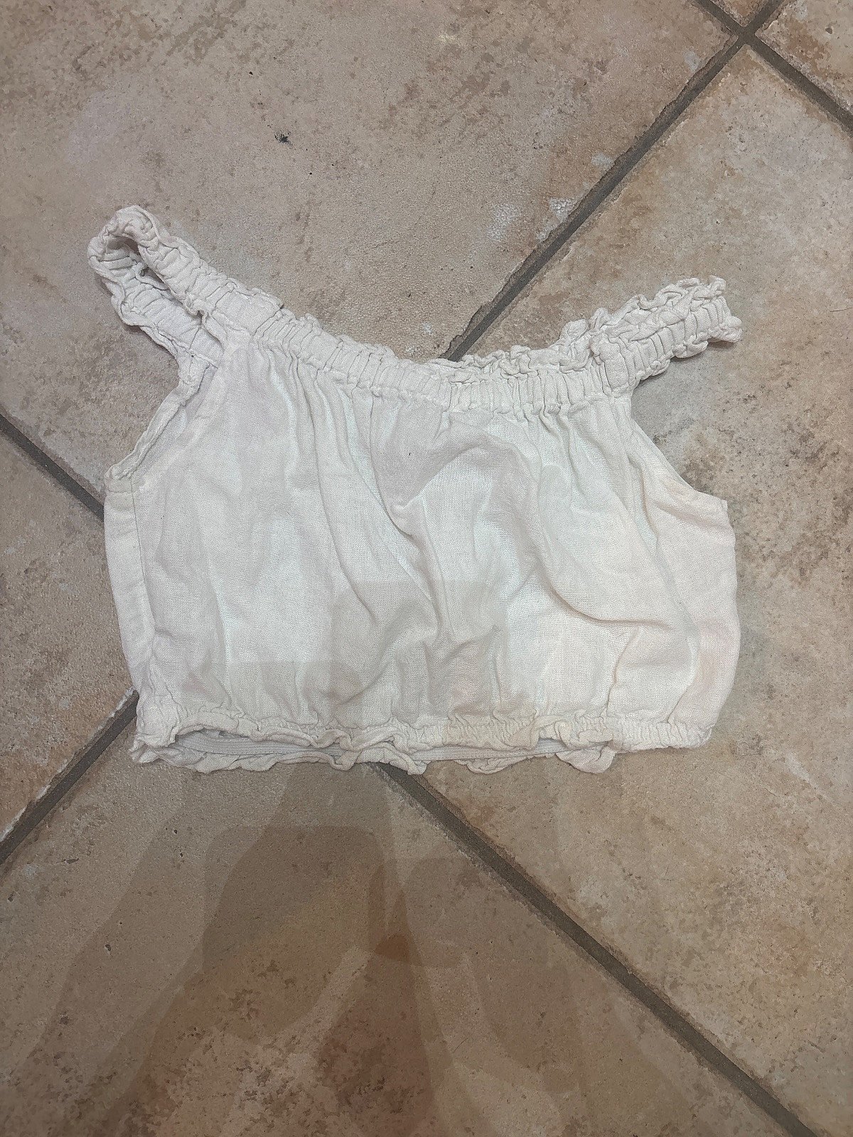 White Off-Shoulder Cropped Top, photo 2