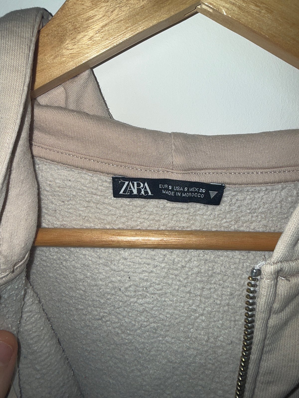 Zara Beige Zip Up Hoodie, photo 5