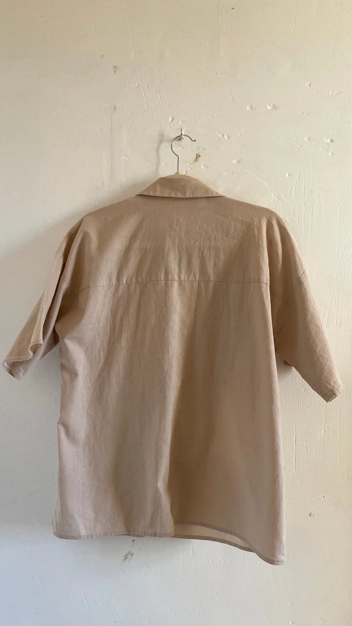 Beige Linen Button Down Half-sleeve Shirt, photo 2
