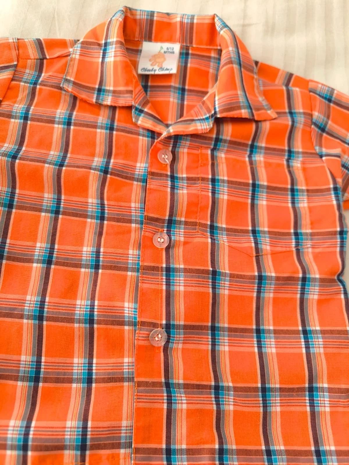 Orange Checked Boys Shirt, photo 2