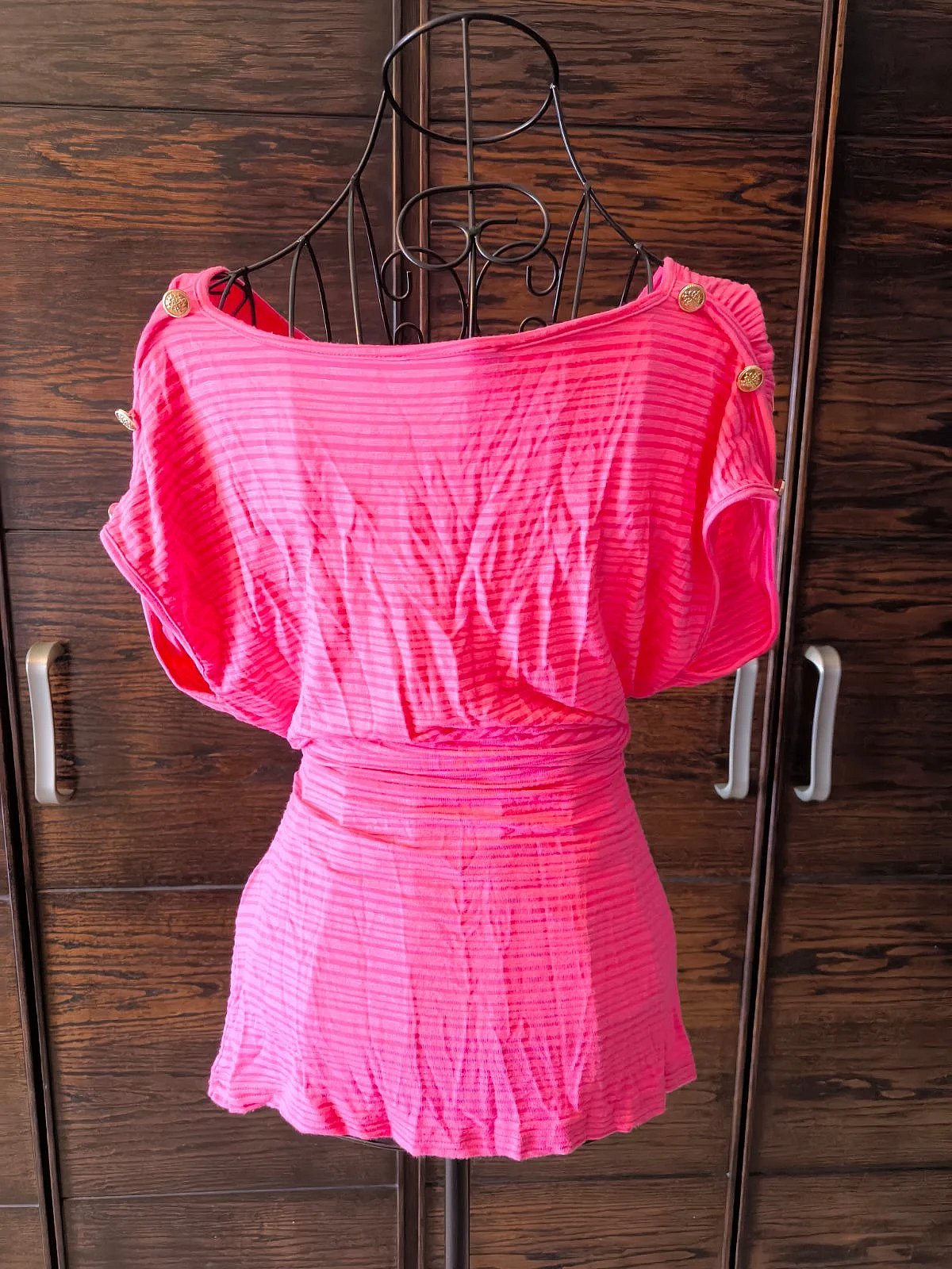 Bright pink tie-waist top, photo 4