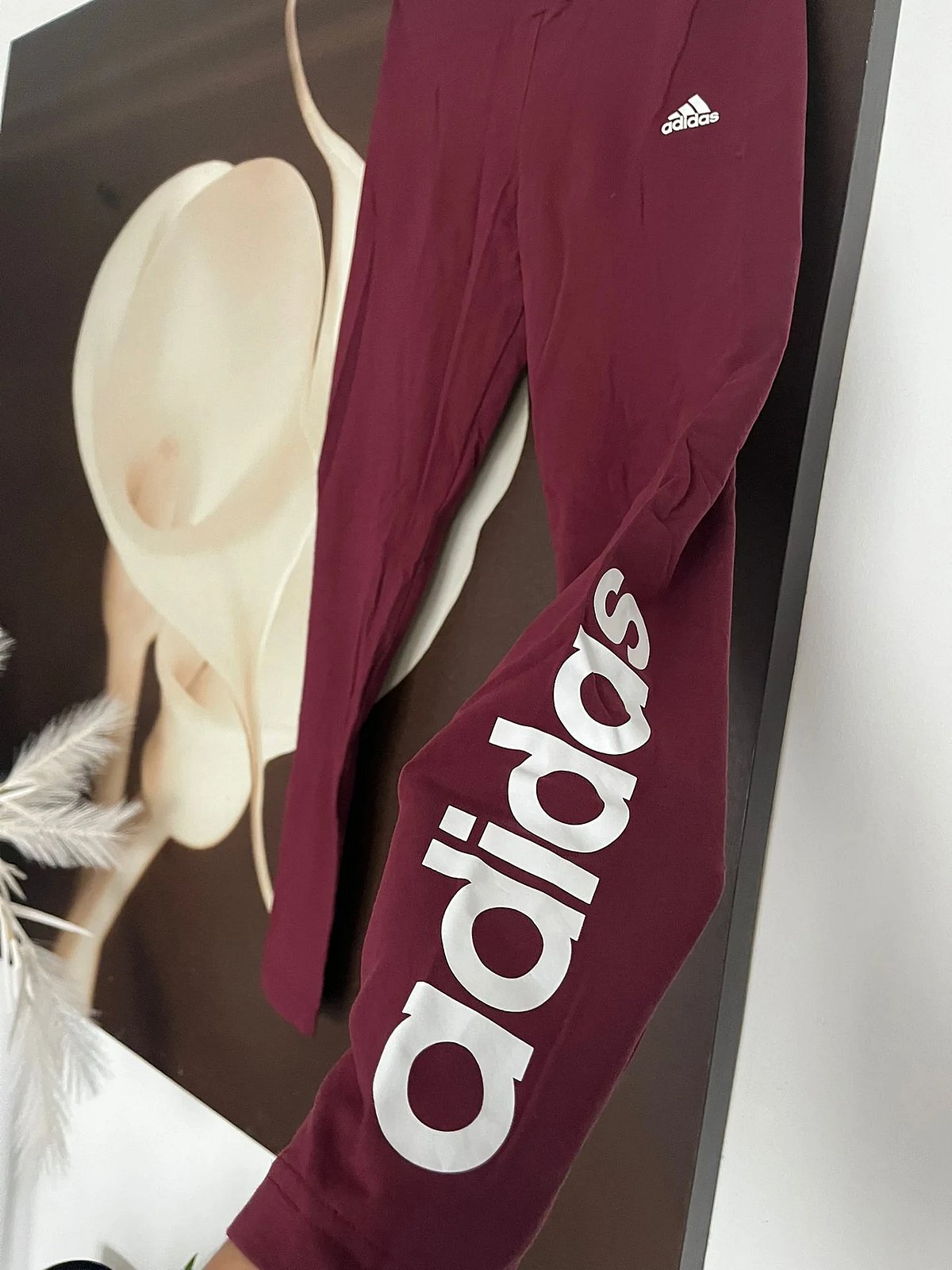 Adidas Burgundy Graphic Logo Leggings, photo 3