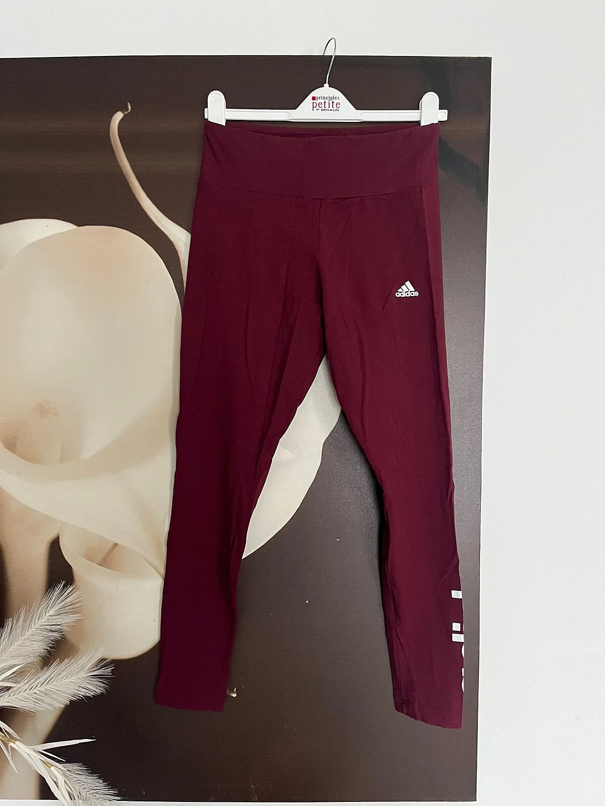 Adidas Burgundy Graphic Logo Leggings, photo 4