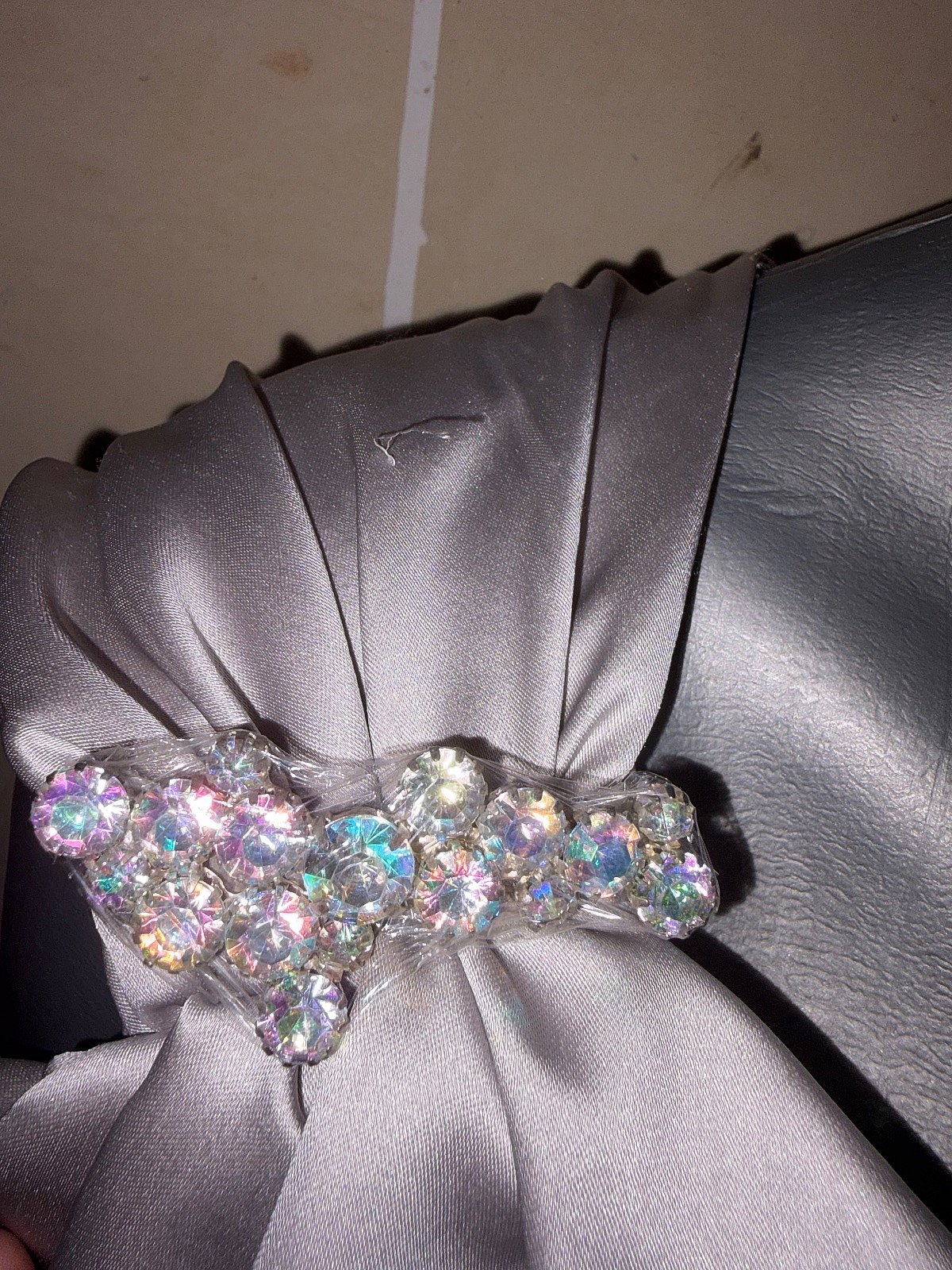 Silver Satin Formal Dress EU46 XXL, photo 4