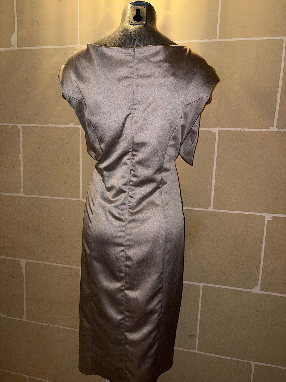 Silver Satin Formal Dress EU46 XXL, photo 5