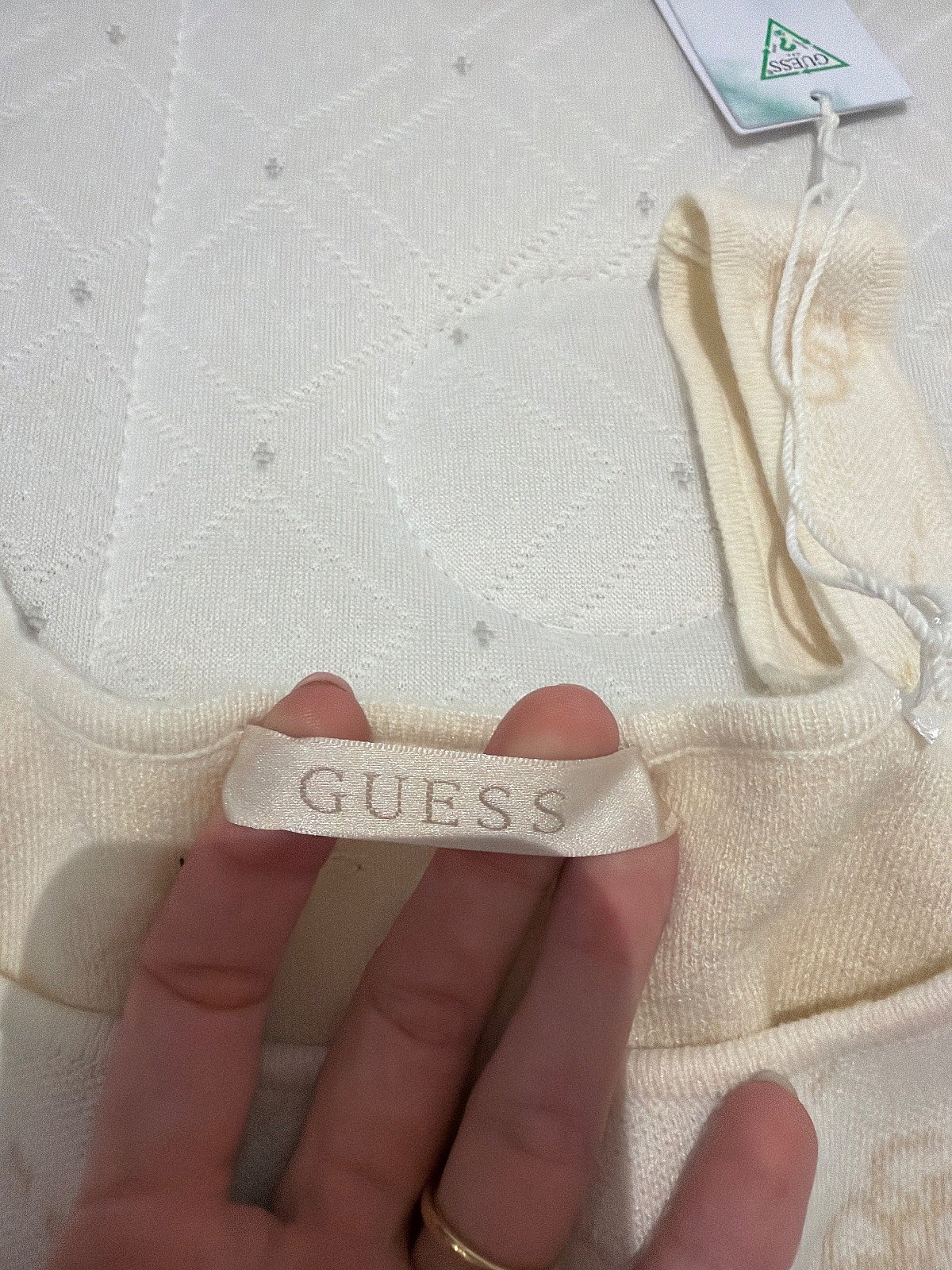 Guess Cream Monogram Knit Dress - photo 2
