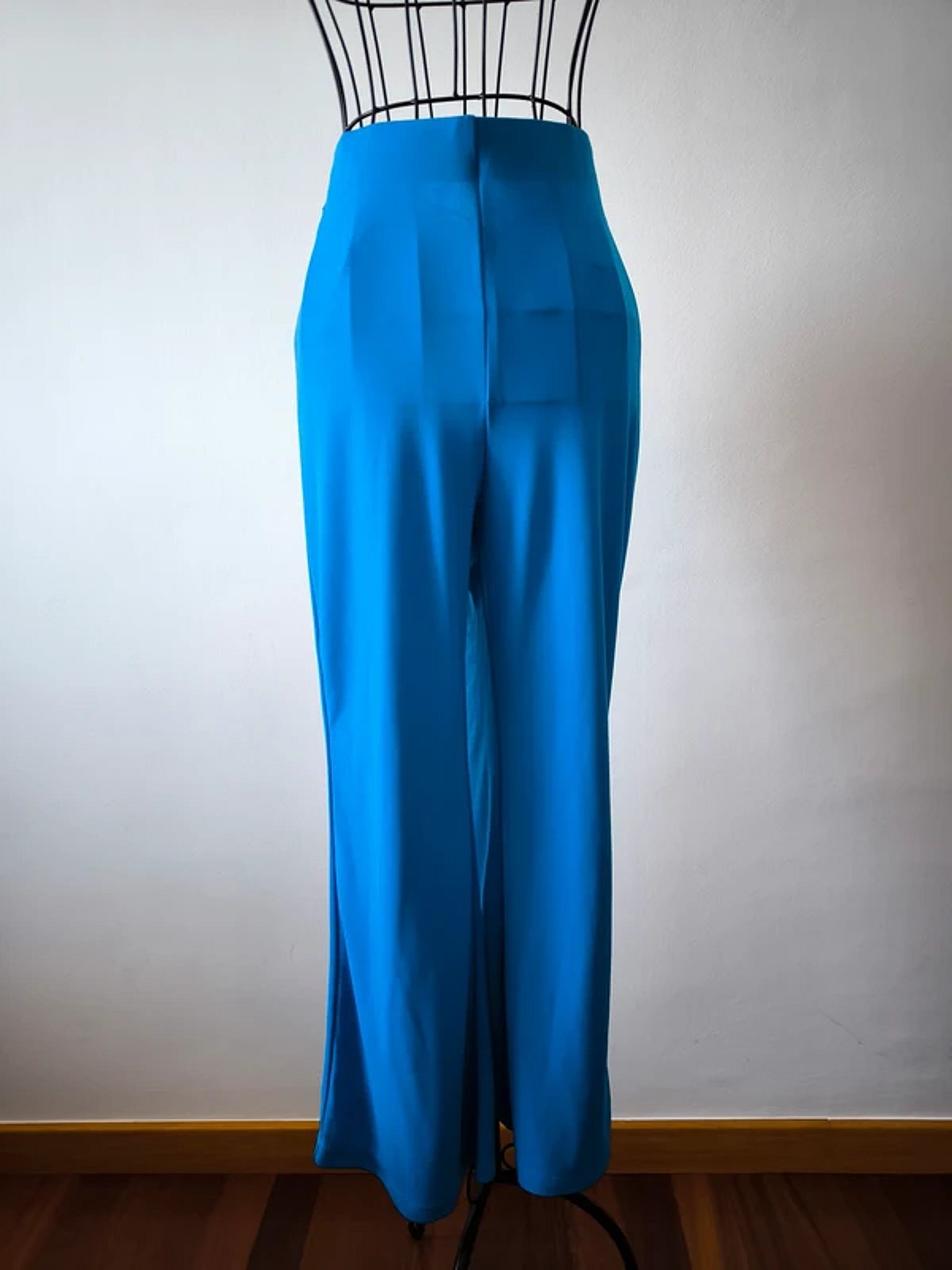Bright blue wide leg trousers, photo 3