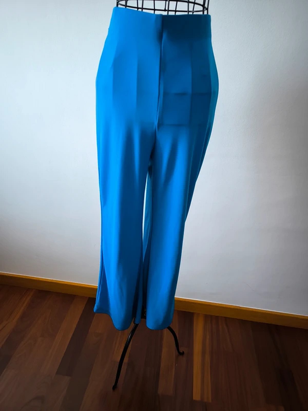 Bright blue wide leg trousers, photo 2