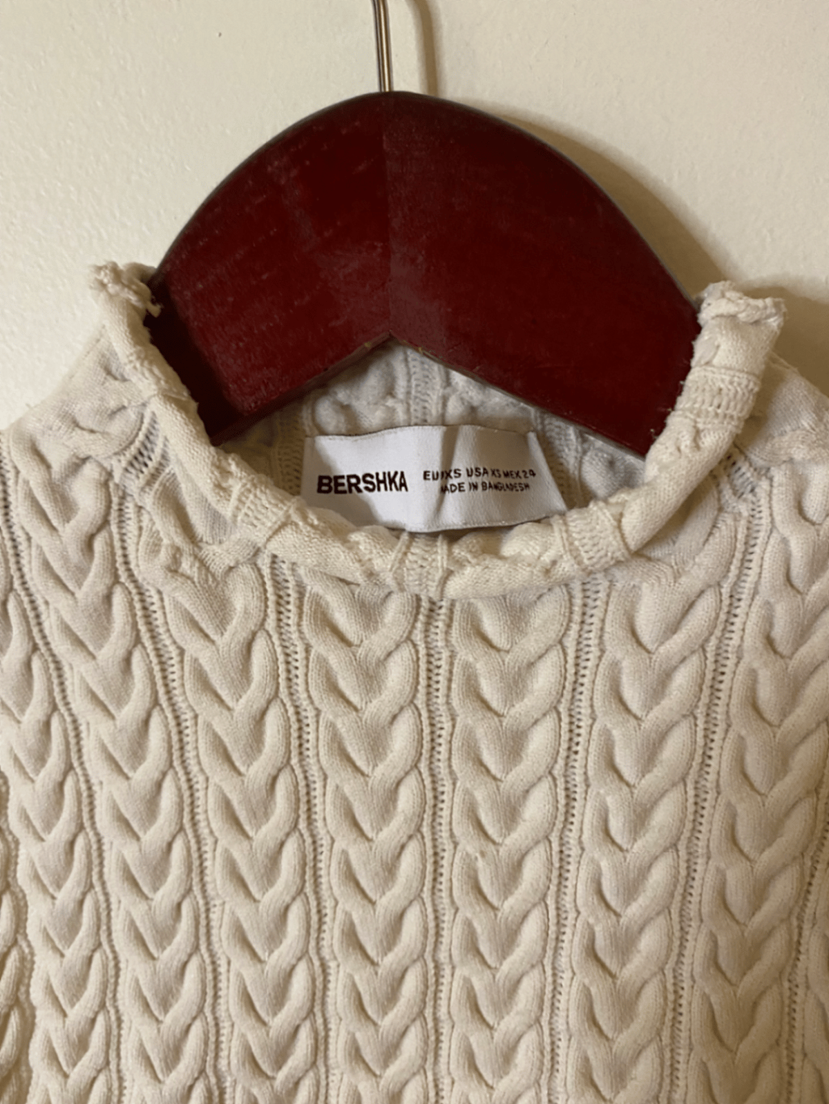 Cable Knit Cream Crop Vest - photo 3