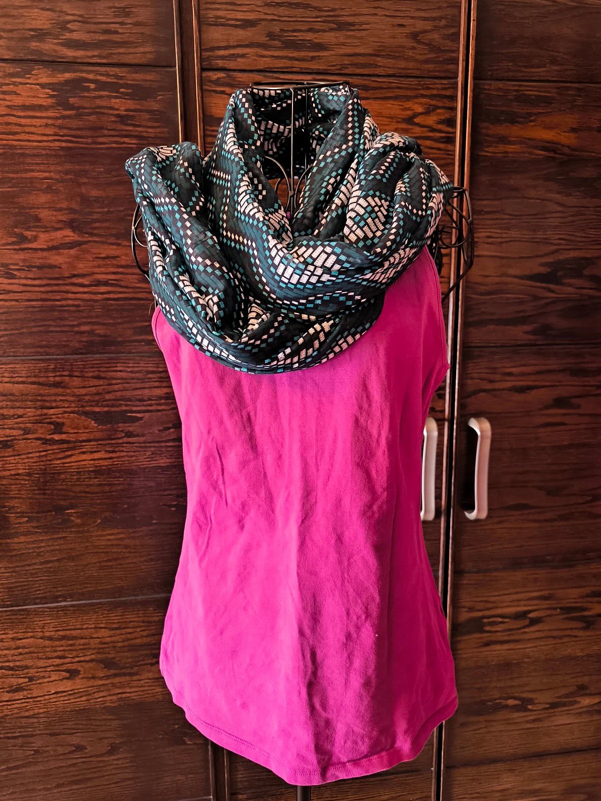 Geometric print patterned scarf, photo 3