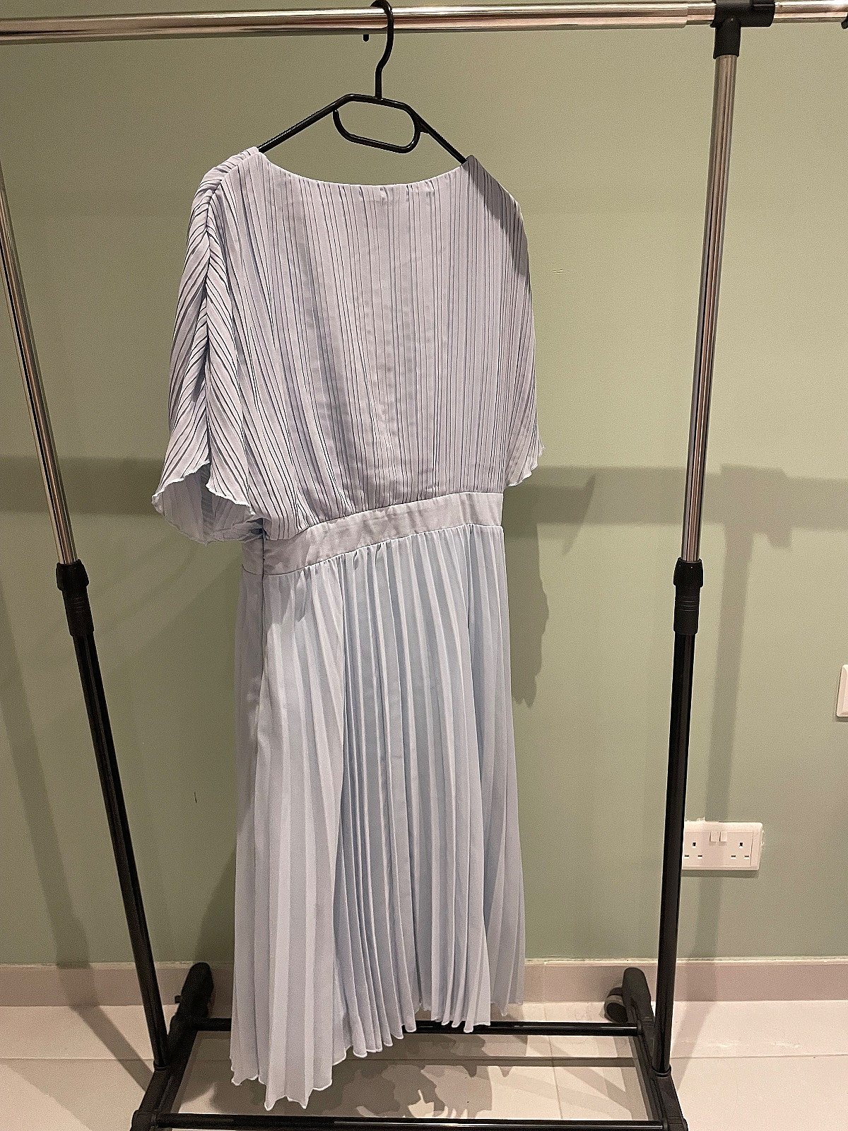 Pleated Light Blue Midi Dress, photo 3