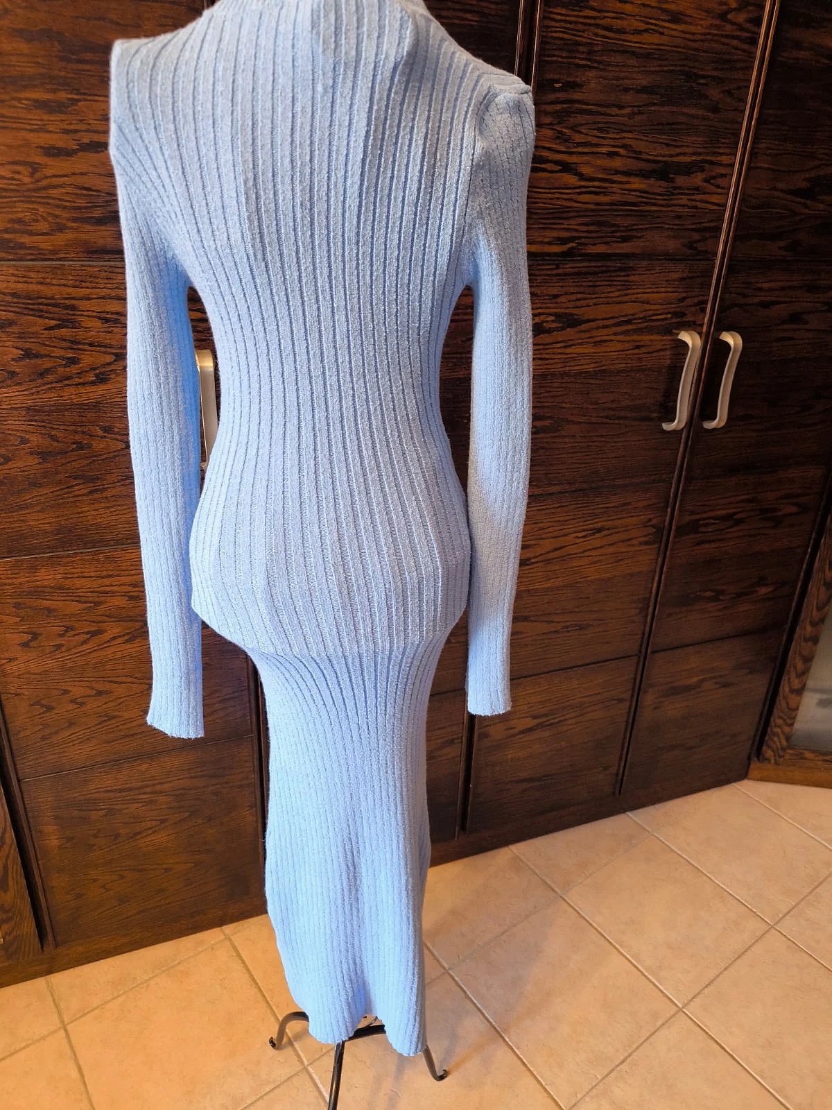 Light Blue Ribbed Knit Dress, photo 2