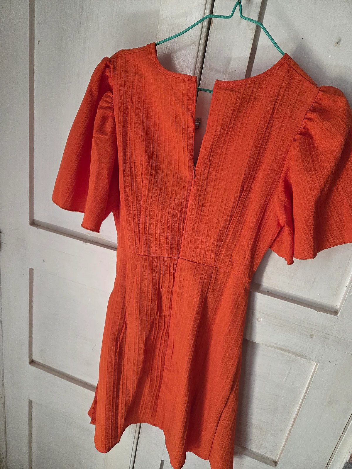 Orange Flutter Sleeve Wrap Dress, photo 4