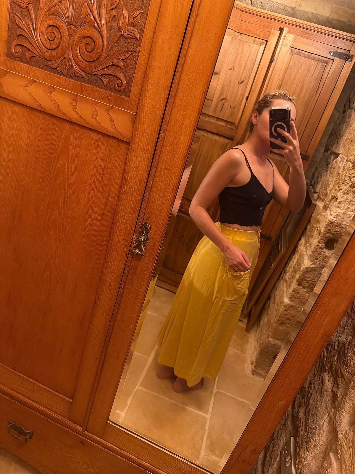 Urban Outfitters yellow buttoned skirt, photo 3