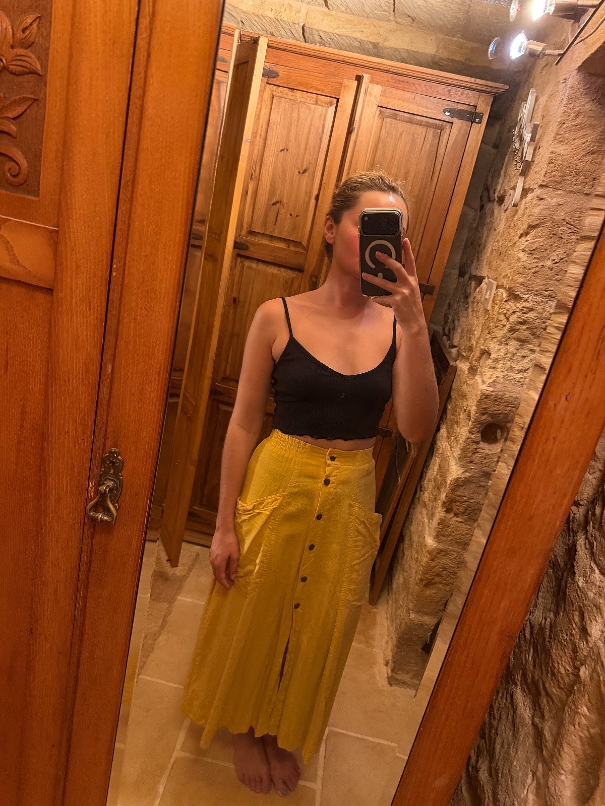 Urban Outfitters yellow buttoned skirt, photo 2
