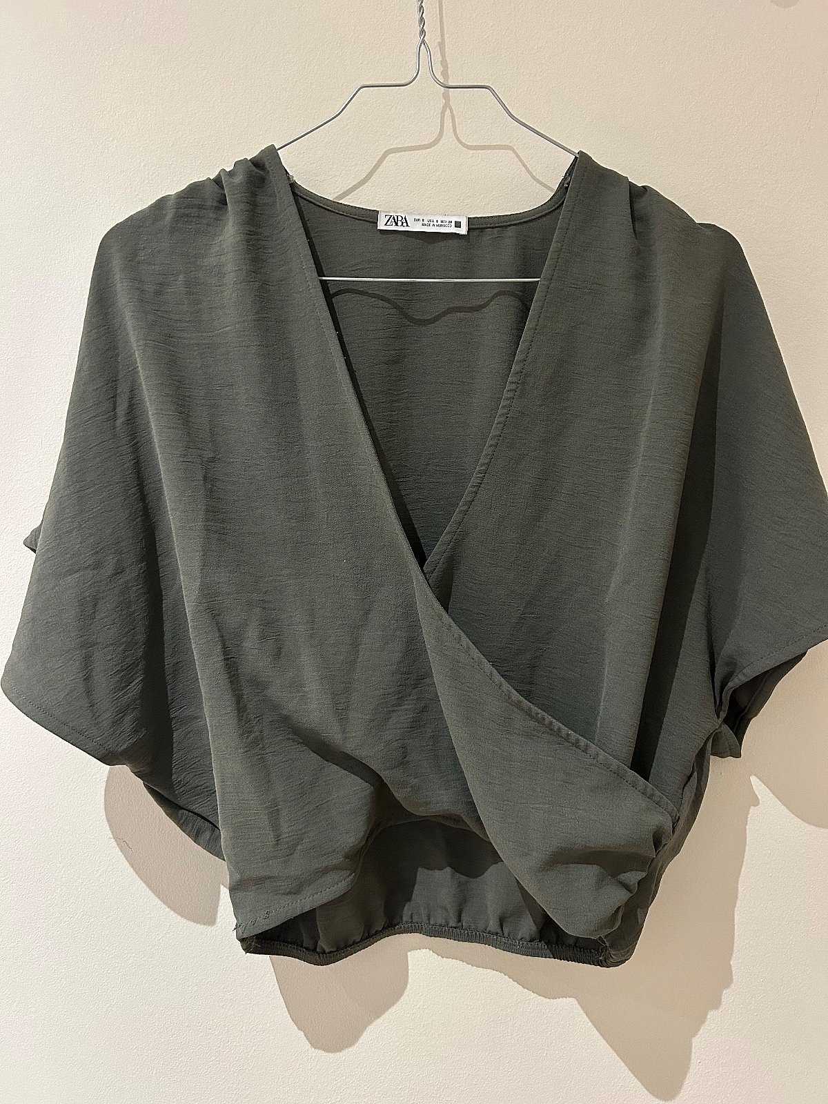 Zara Khaki Wrap Top, photo 3