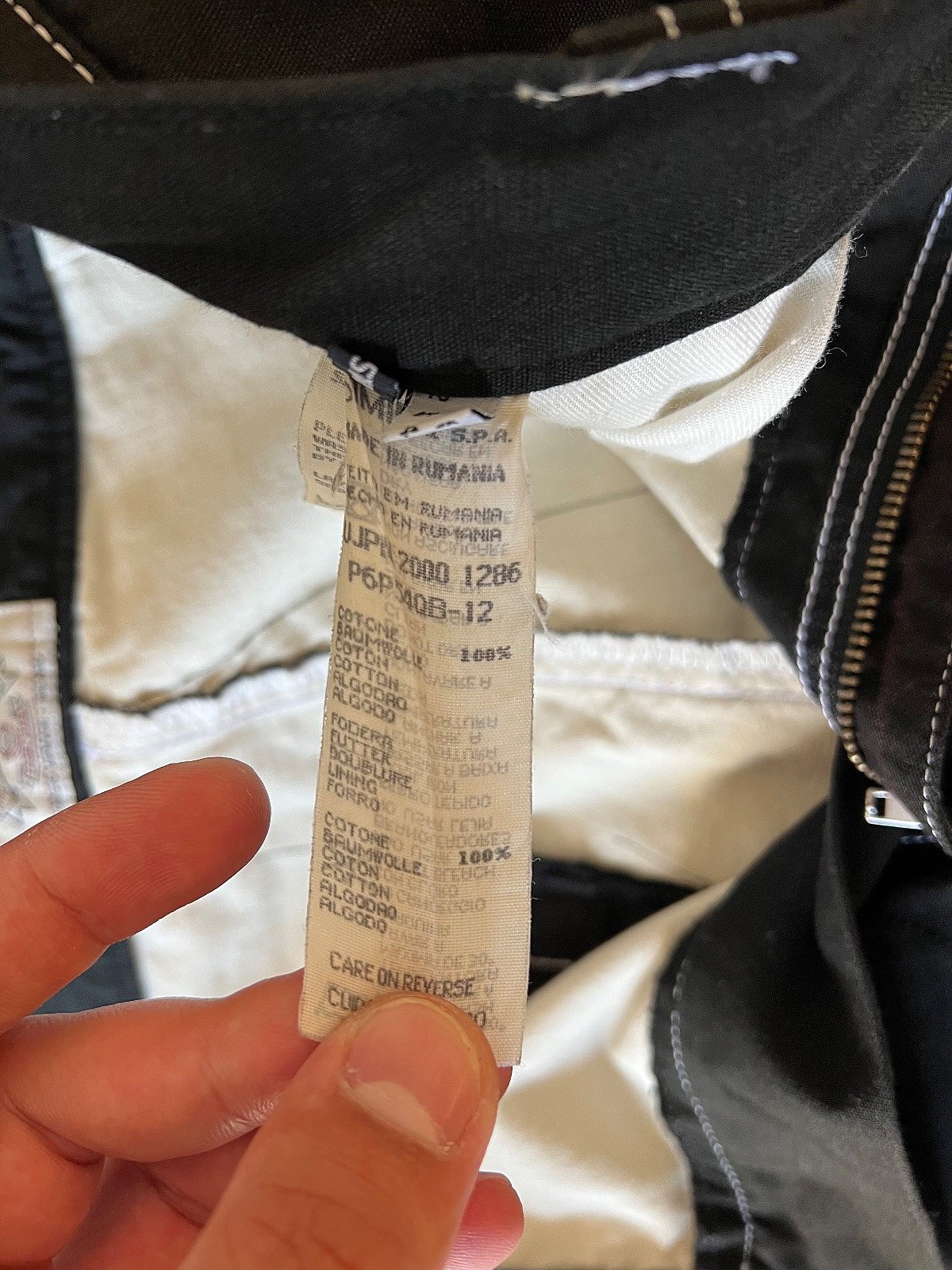 Armani Jeans – Cargo Trousers | Black | White Contrast Stitching | Size 36, photo 6