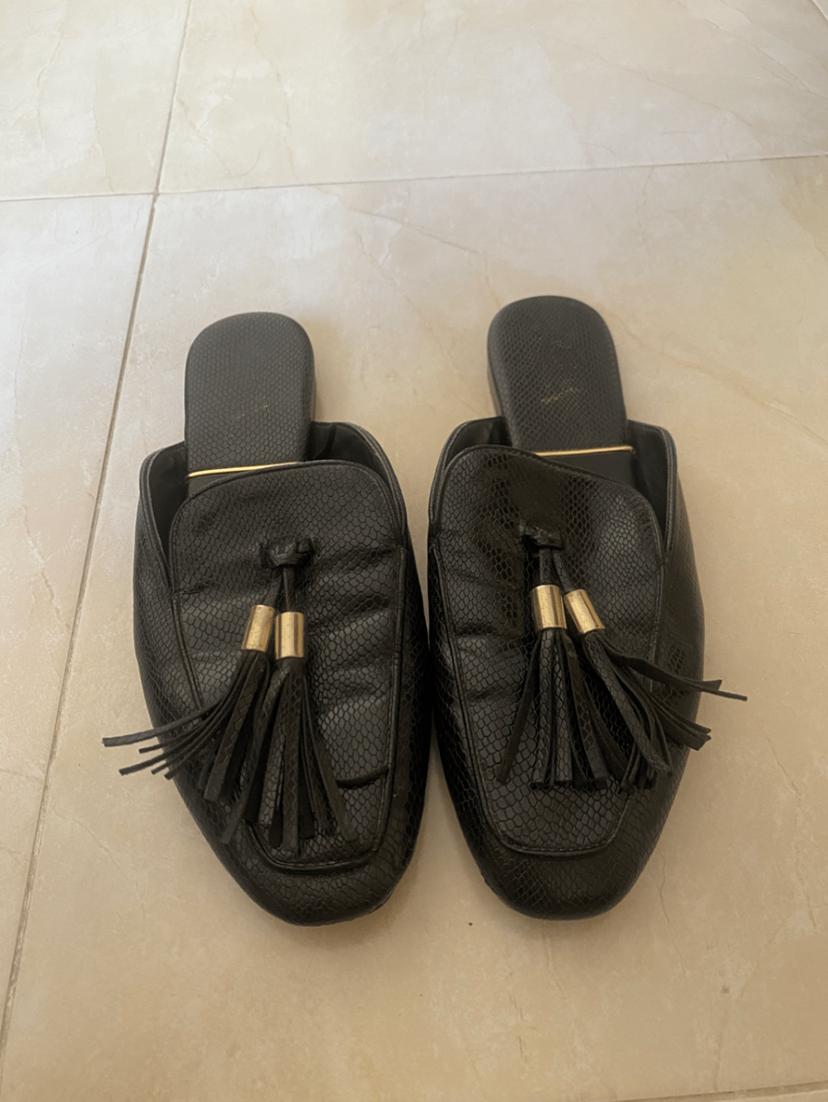 Zara Black Tassel Mule Loafers - photo 4