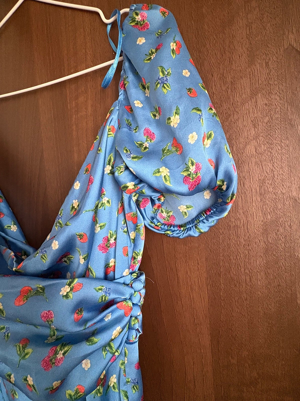 Blue satin Zara dress , photo 2