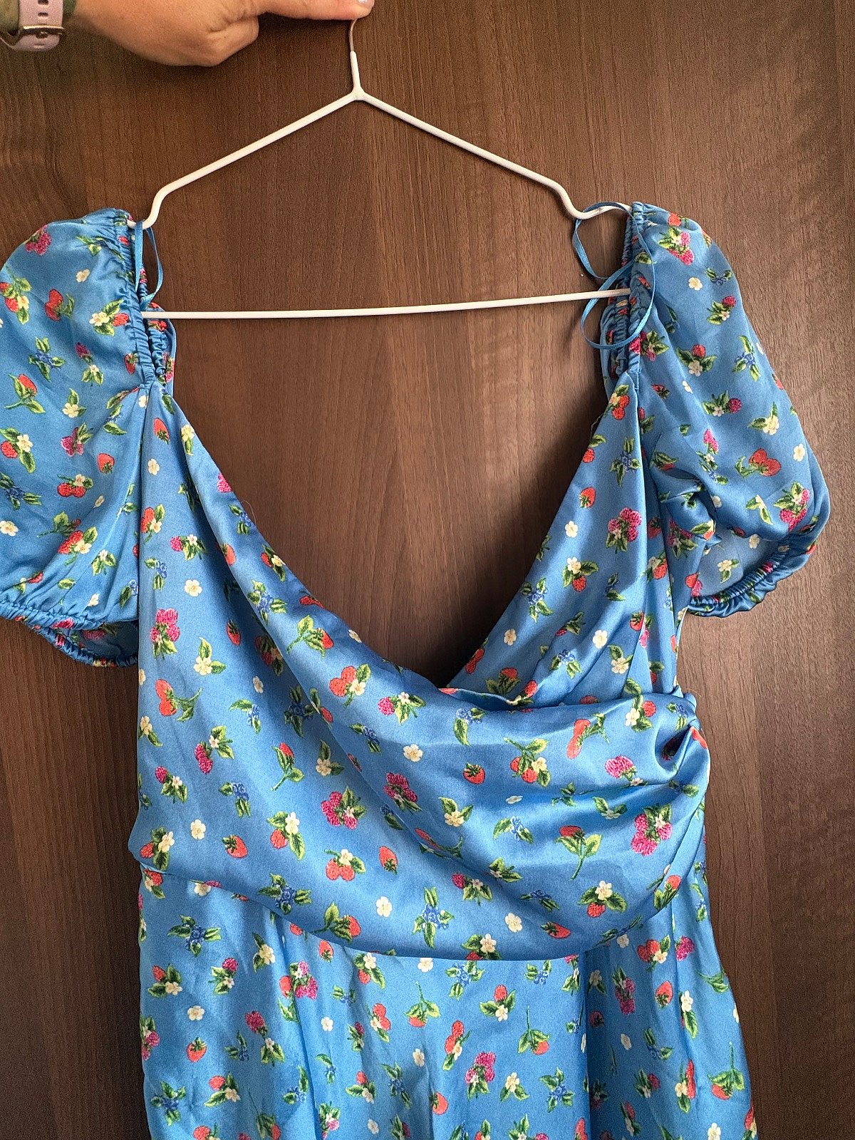 Blue satin Zara dress , photo 3