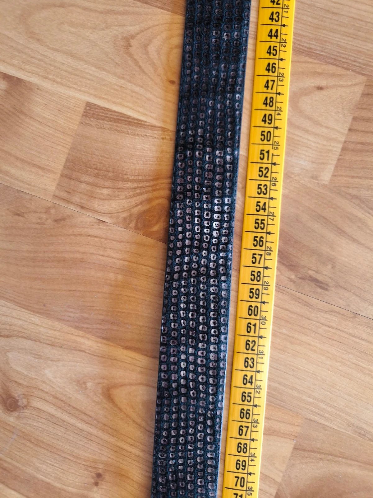 Textured black patterned waist belt, photo 3